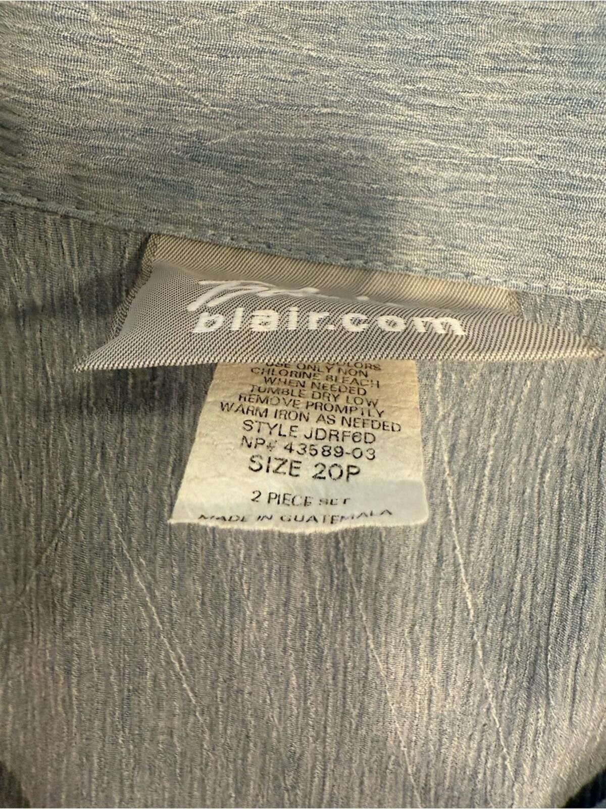 Blair Blair vintage blue long tank dress & jacket suit set SZ 20P Size 42" / US 20 - 7 Thumbnail