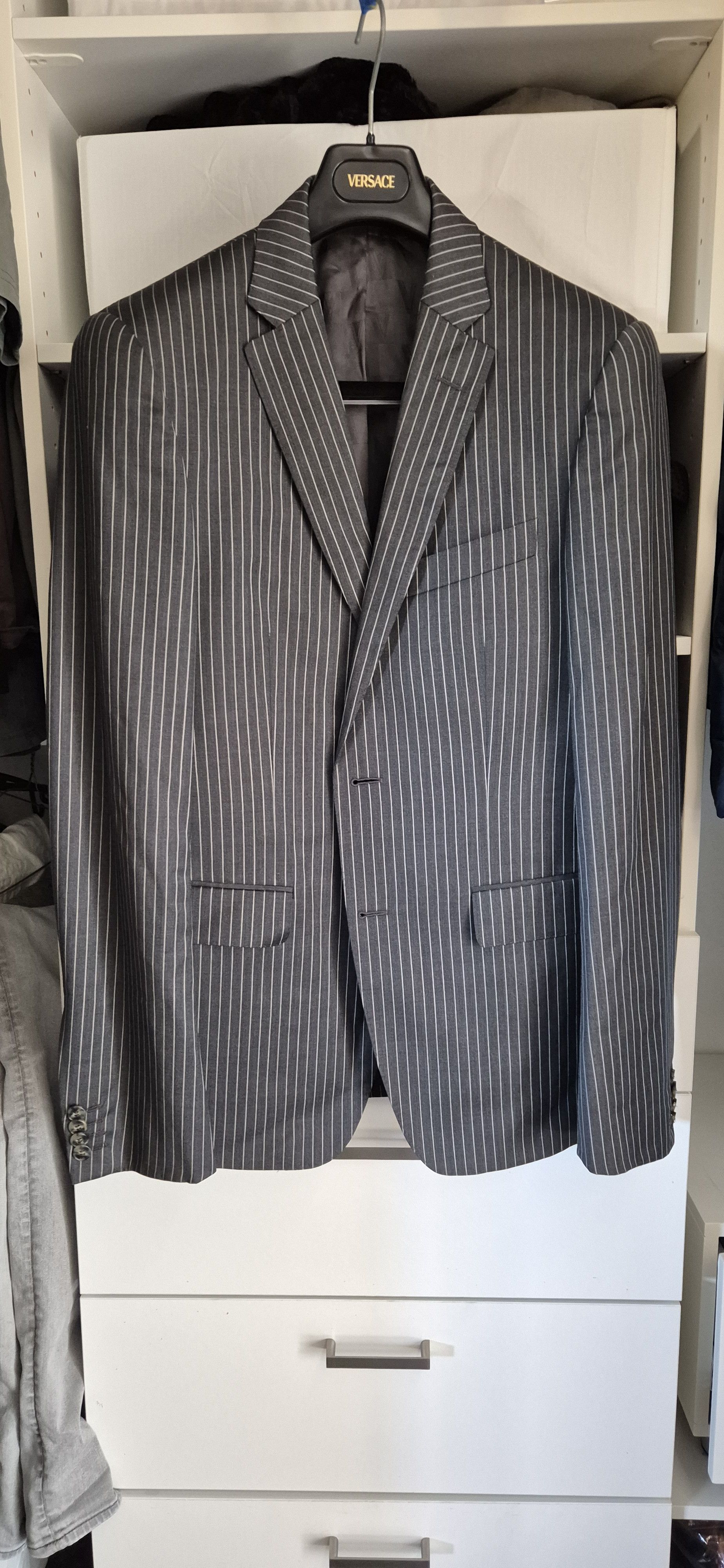 Versace Vintage Versace Pinstripe Suit Size 48R - 12 Thumbnail