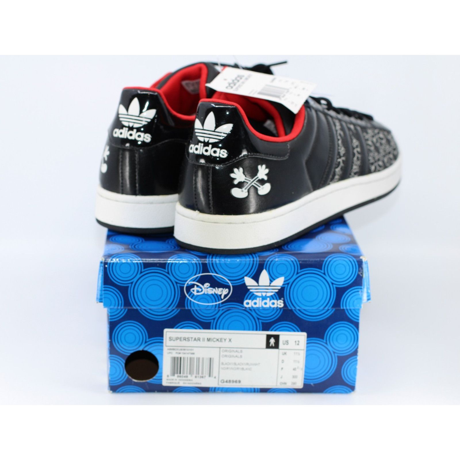 Adidas ADIDAS Originals Superstar II Mickey X Blk Runwht G48969 12 Size US 12 / EU 45 - 2 Thumbnail