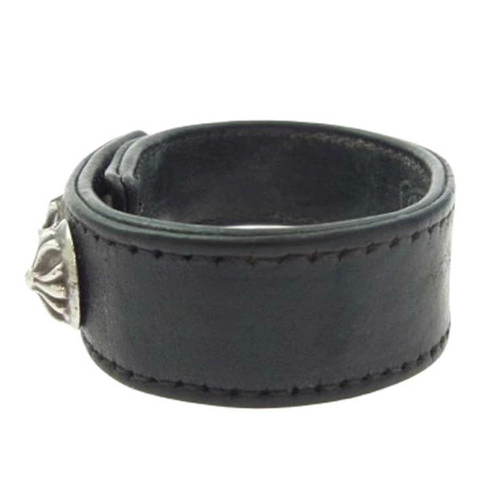 NO US TARIFF! CHROME HEARTS 3 BUTTON 2 SNAP LEATHER BRACELET