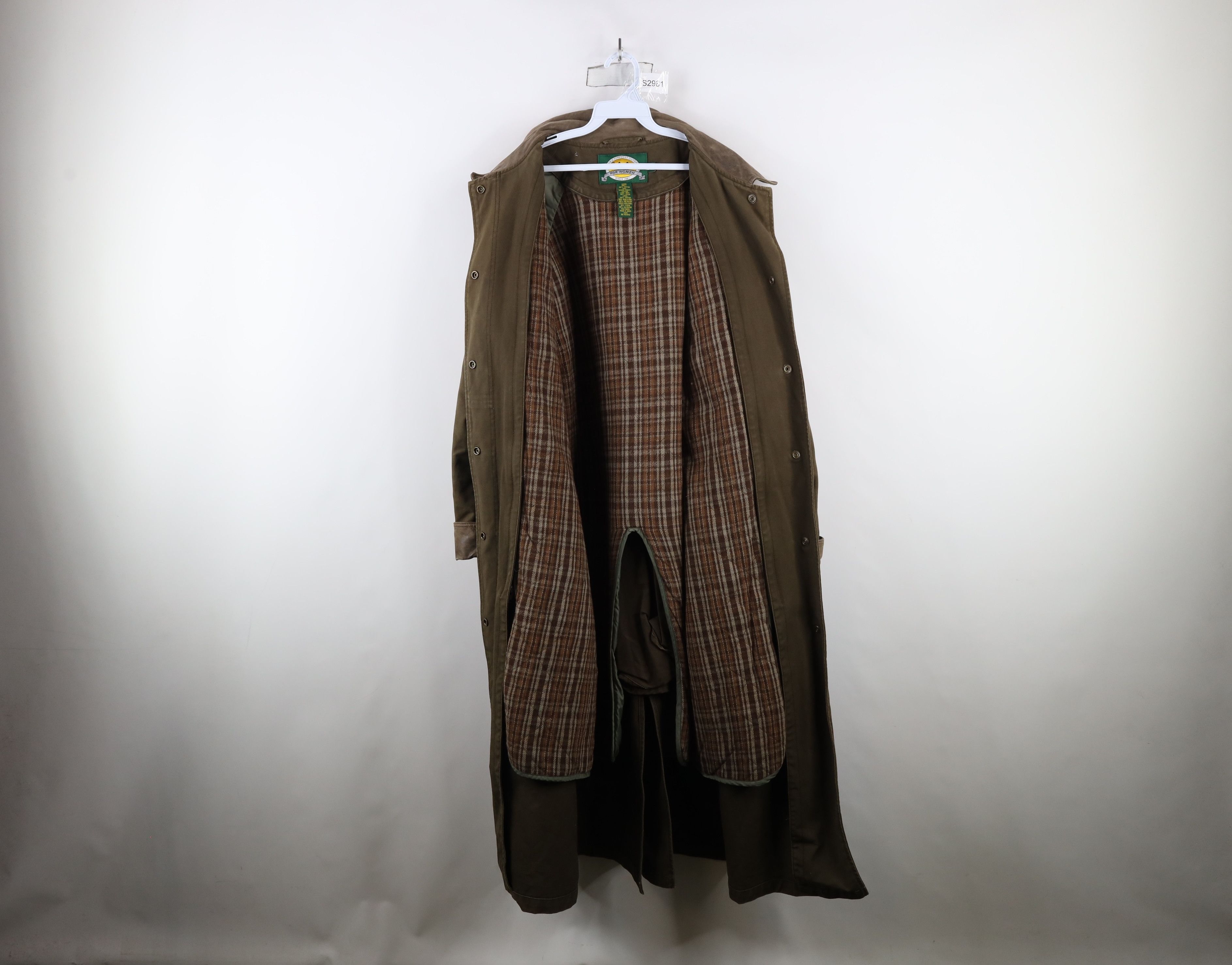 Cabelas × Vintage Vintage 90s Cabelas Lined Heavy Canvas Duster Jacket Green Size XL / US 12-14 / IT 48-50 - 9 Thumbnail