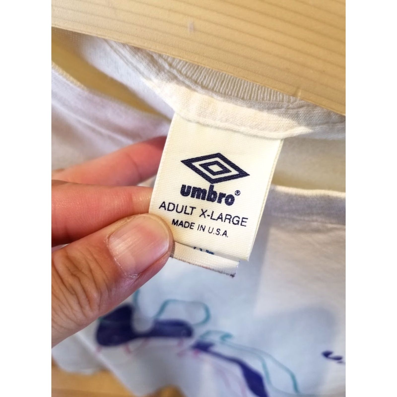 Umbro VINTAGE UMBRO SOCCER T-SHIRT NS XLARGE MEN White Short Sleeve Round Neck T-Shirt 90s Retro USA Made in USA Deluxe Single Stitch Size US XL / EU 56 / 4 - 6 Thumbnail