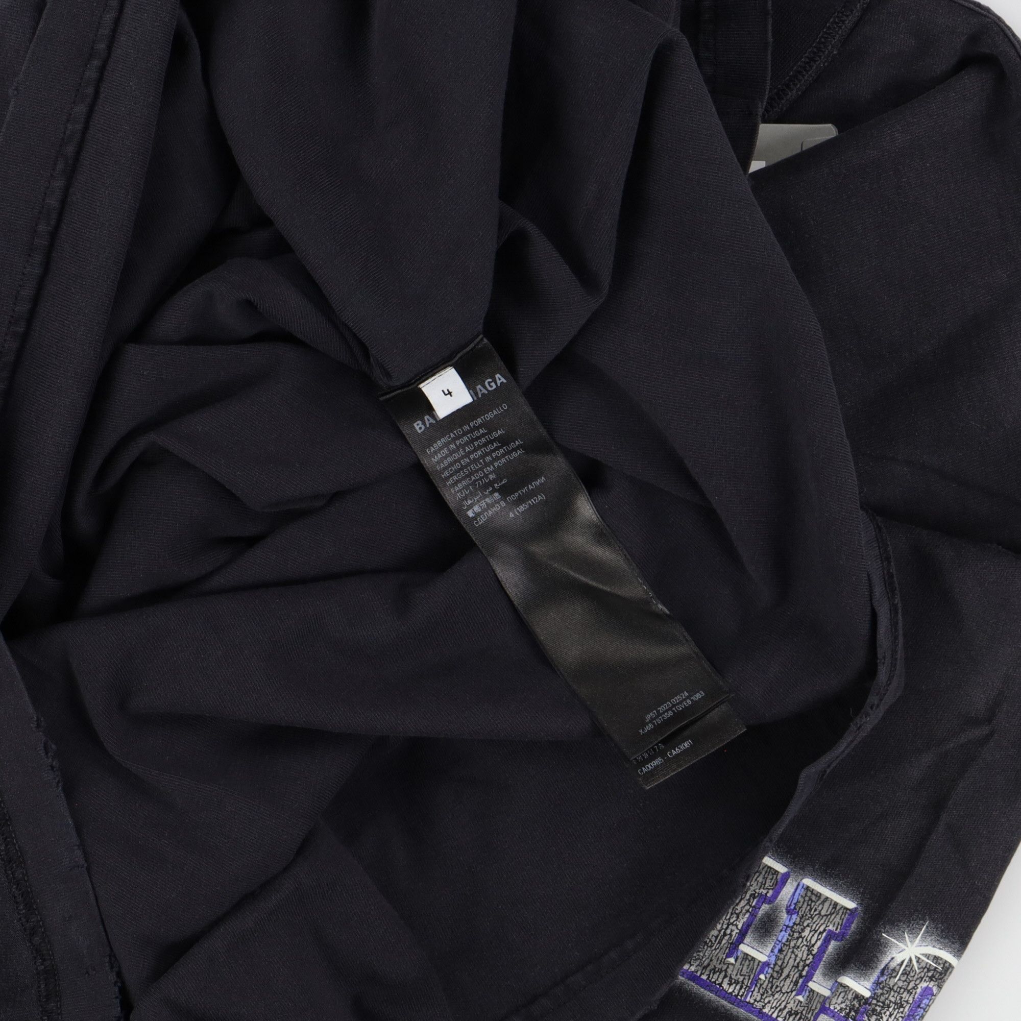 Balenciaga Washed Black Inside-Out SNBN Logo Oversized T-Shirt Size US L / EU 52-54 / 3 - 7 Thumbnail