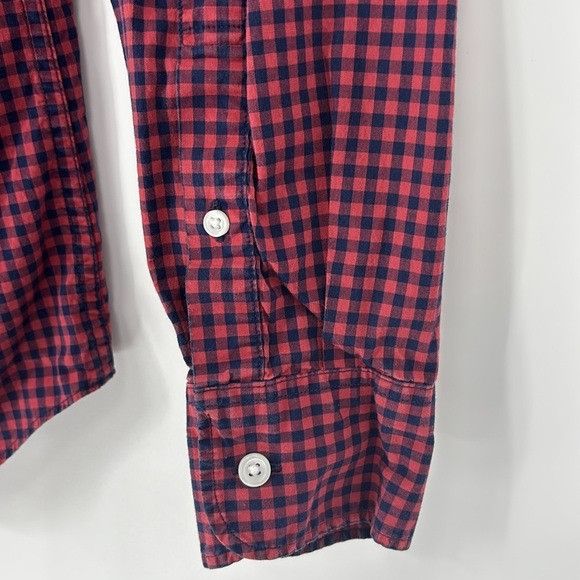 J.Crew J. Crew Factory Slim Flex Washed Red Gingham Long Sleeve S Size US S / EU 44-46 / 1 - 5 Thumbnail