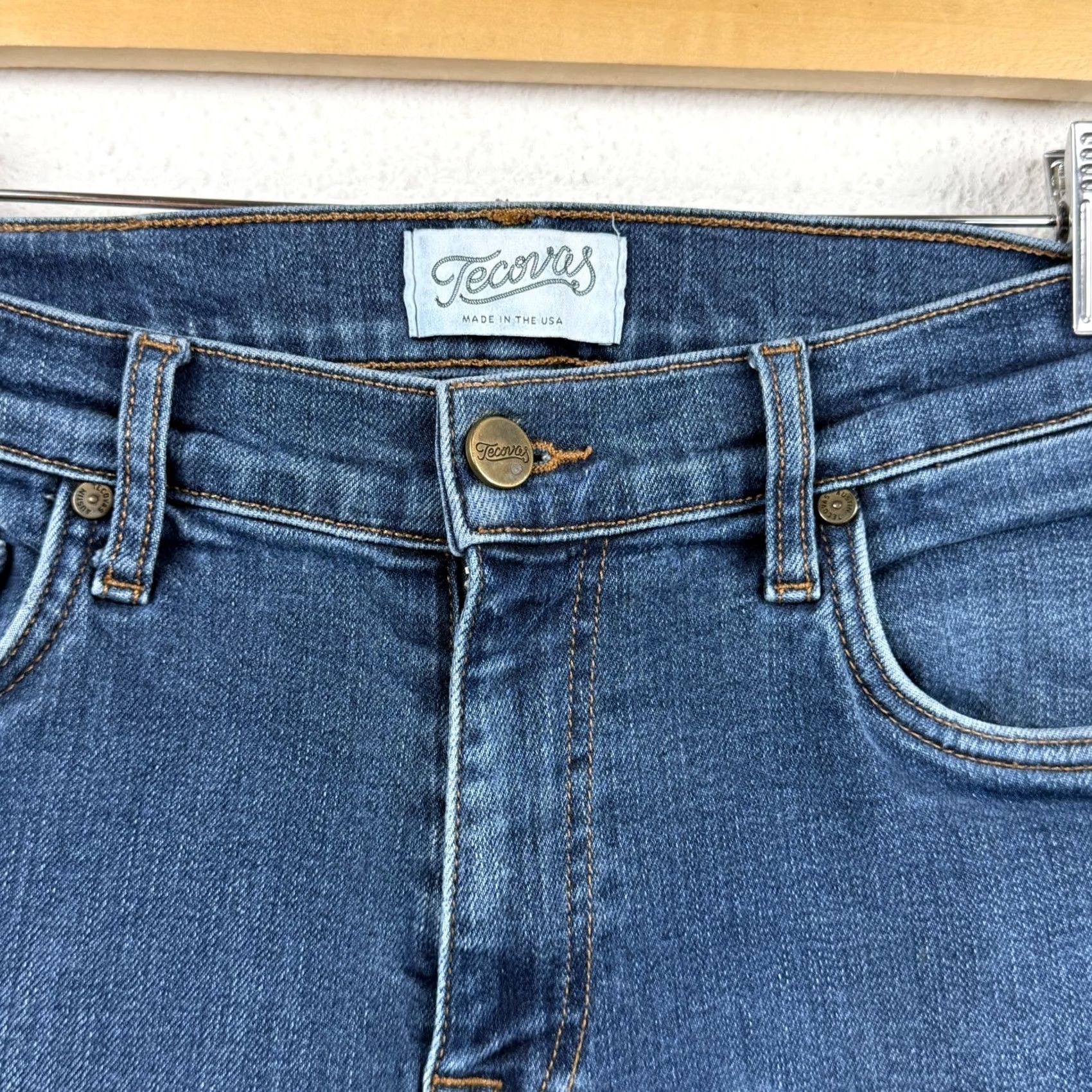 Tecovas Tecovas Jeans 28x28.5 Blue Denim Straight Leg Regular 5-Pocket Mens Jeans Size US 28 / EU 44 - 7 Thumbnail