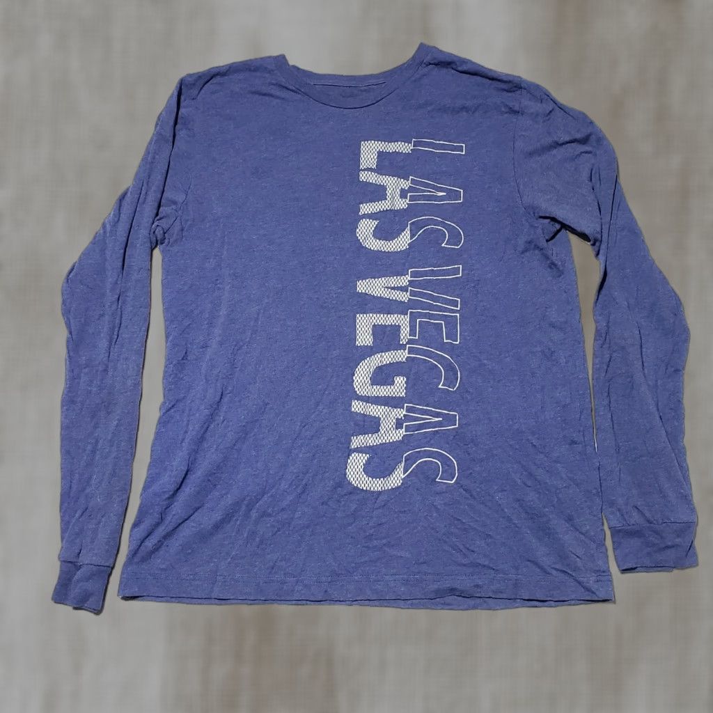 Vintage Las Vegas Blue Long Sleeve Crew Neck Tee Shirt Adult Men M Blue Shirt Mens Long Sleeve Crew Neck T-Shirt 90s? Size US M / EU 48-50 / 2 - 1 Thumbnail