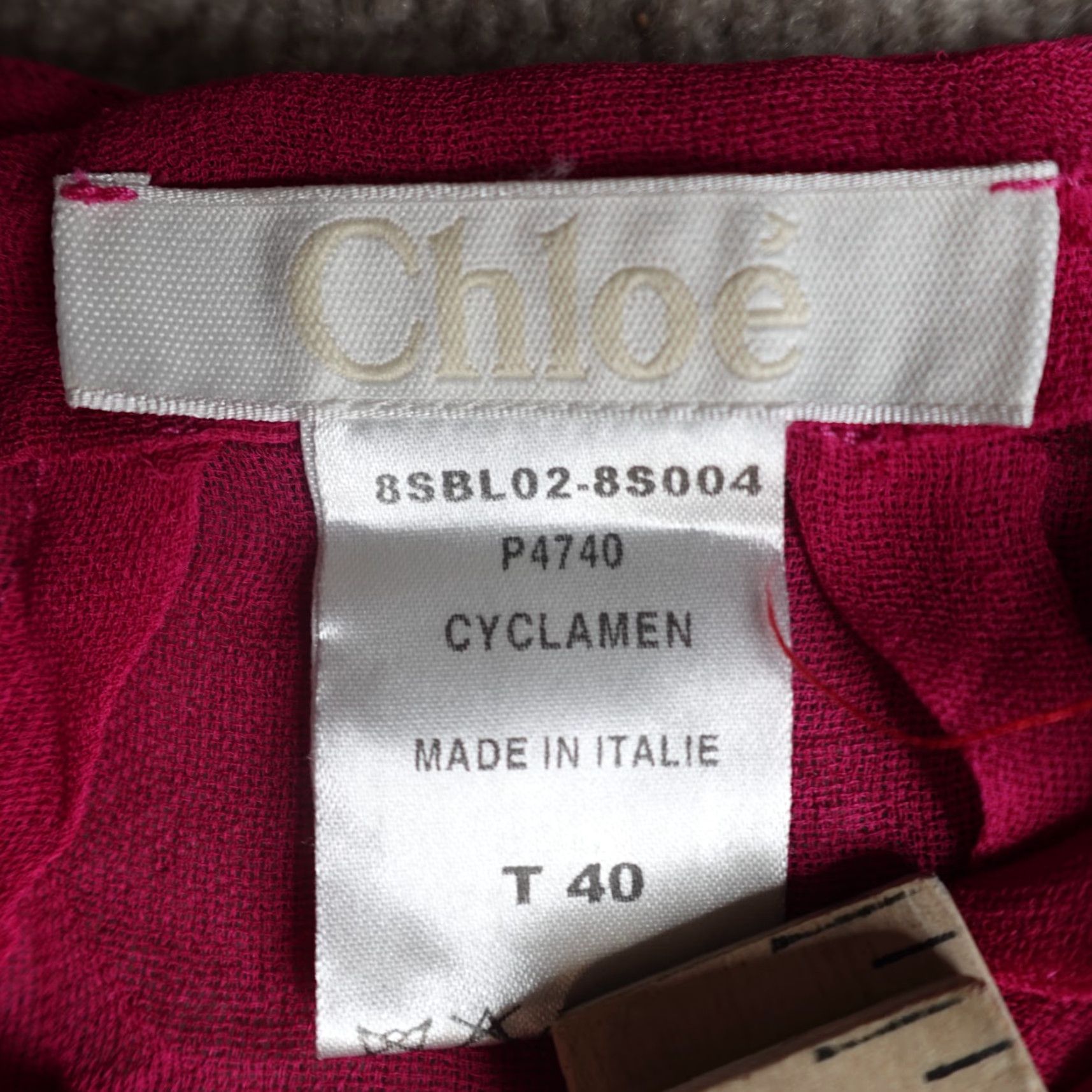 Vintage Chloe Womens Top Medium Pink Silk Sheer 100% Made in Italy Short Sleeve Casual Pullover Lightweight Size M / US 6-8 / IT 42-44 - 2 Thumbnail