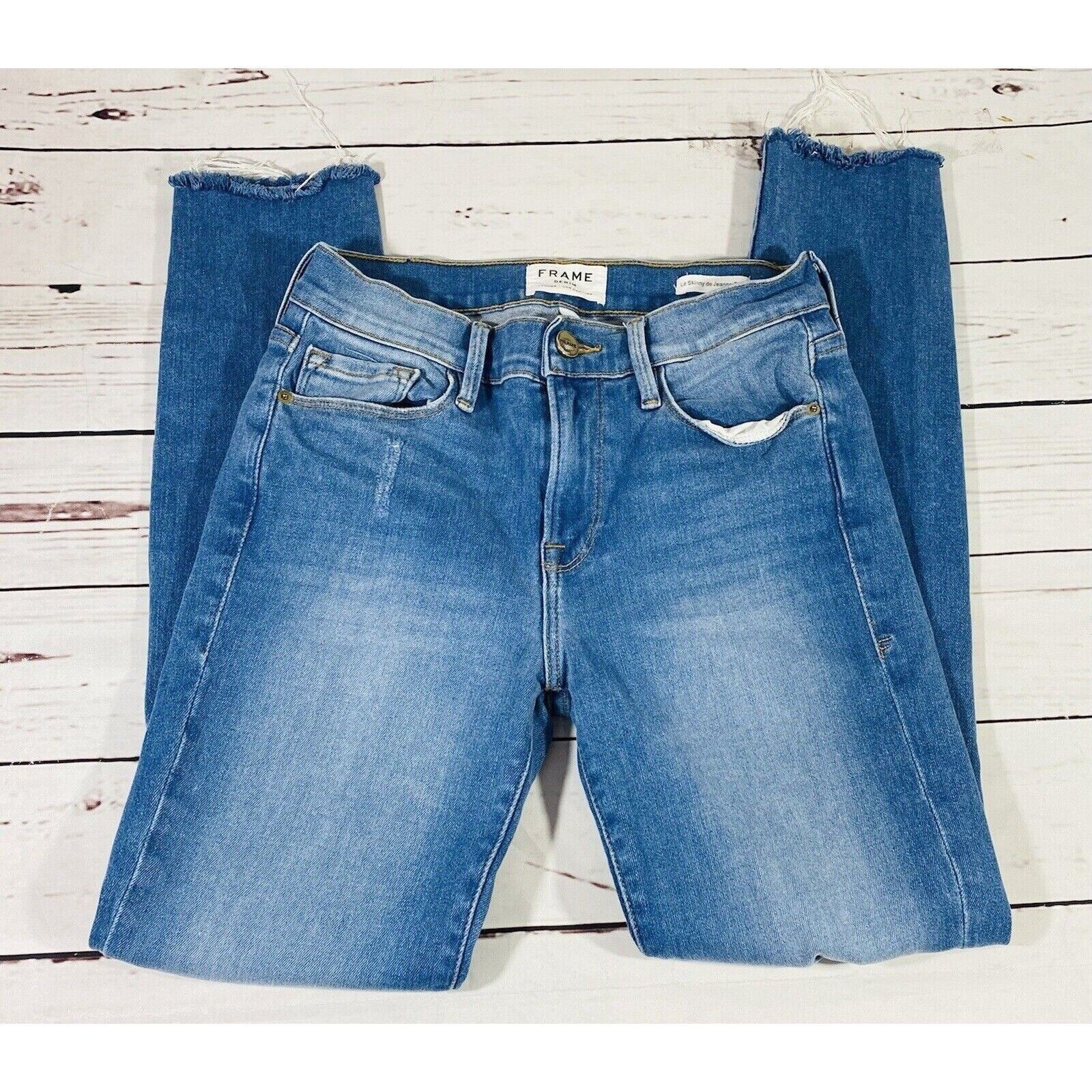 Frame FRAME Le Skinny de Jeanne Crop Jeans Womens Size 27 Raw Hem Size 27" / US 4 / IT 40 - 1 Thumbnail