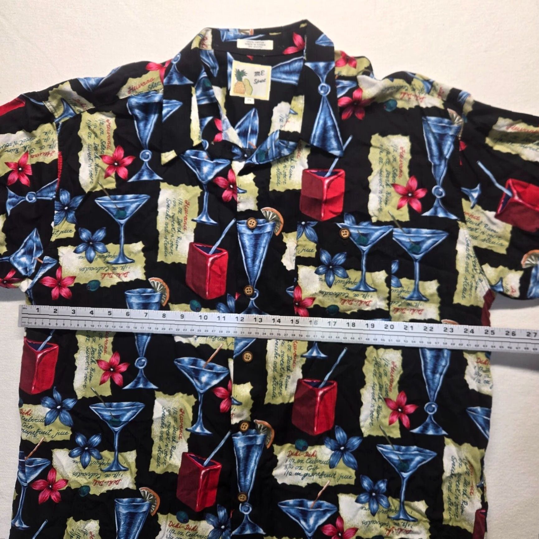 Vintage M.E. Sport Collection Black Tropical Hawaiian Button-Up Shirt Short Sleeve Adult XL Mens Size US XL / EU 56 / 4 - 4 Thumbnail