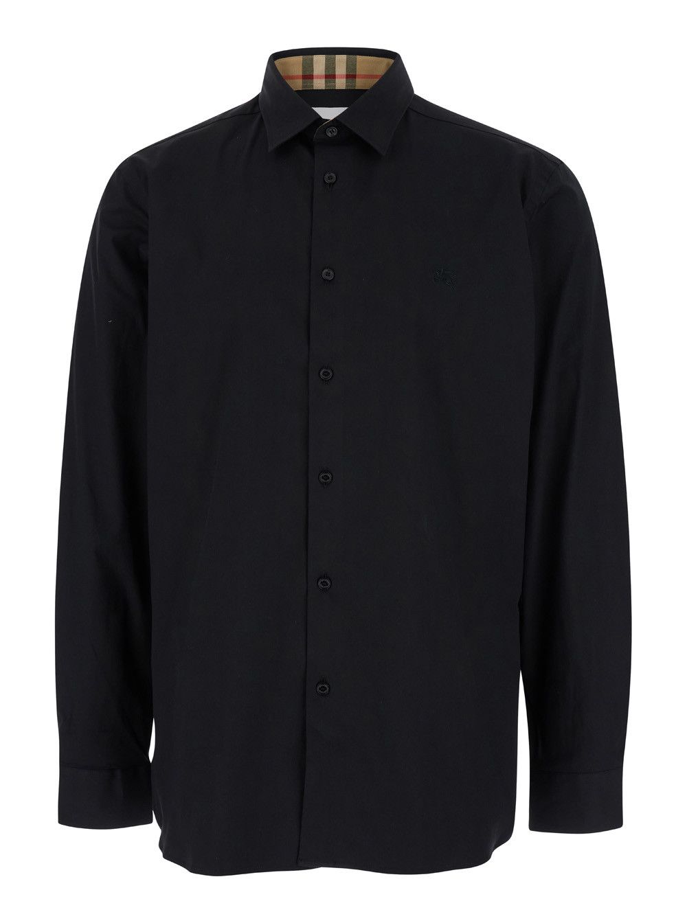 Burberry Black Oversized Shirt with Classic Collar in Stretch Cotton Man Size US L / EU 52-54 / 3 - 1 Thumbnail