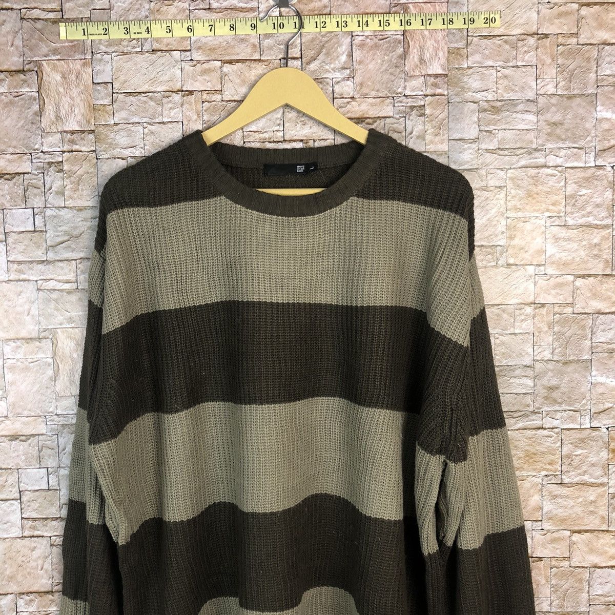 Japanese Brand × Solid and Striped World Smack Basic Stripe prison Brown Sweatshirt #A760 Size US L / EU 52-54 / 3 - 2 Thumbnail