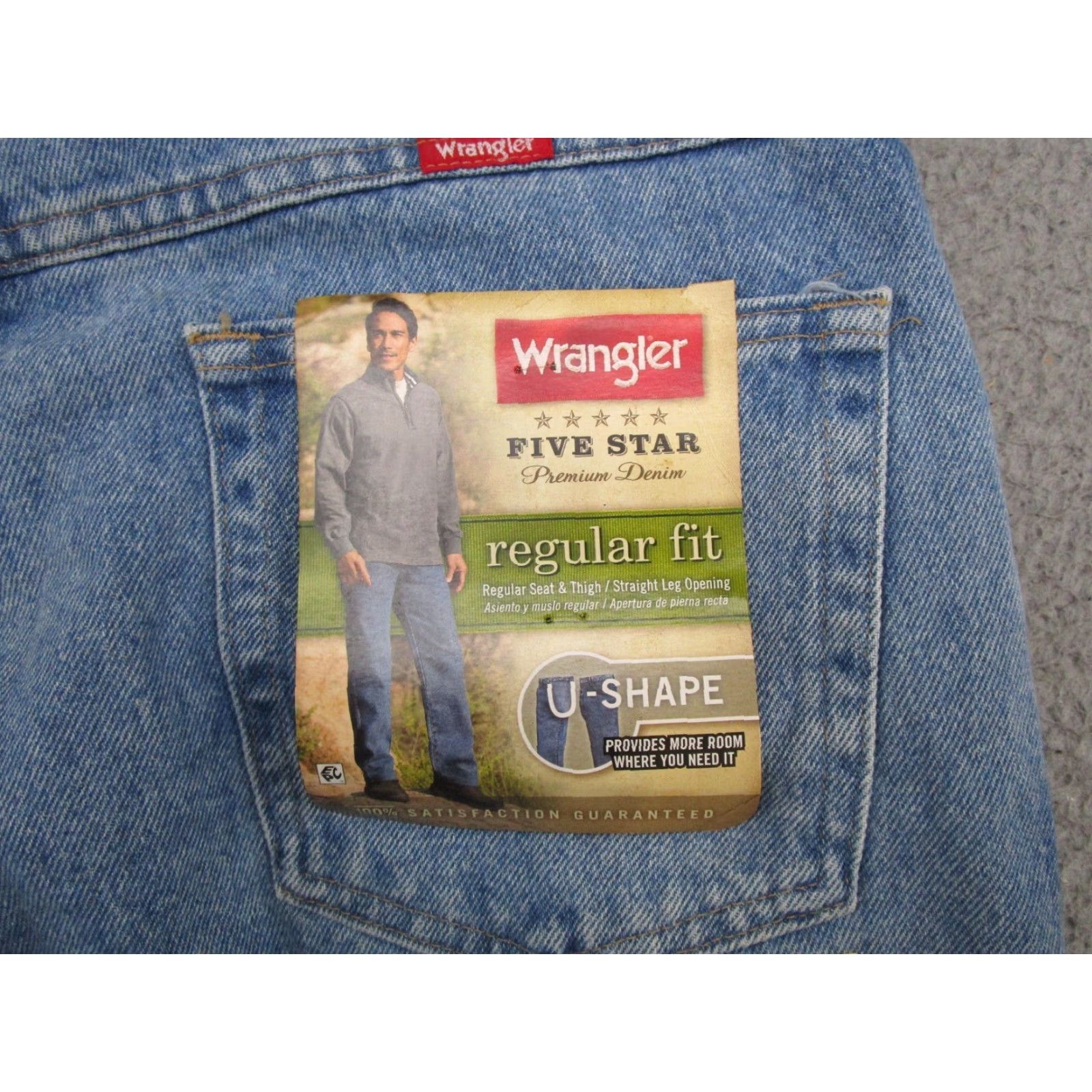 Wrangler Wrangler Jeans Mens Regular Fit Straight Blue 5 Pocket Denim 34x30 New Stars 96501SL Five Star Premium Denim Size US 34 / EU 50 - 2 Thumbnail