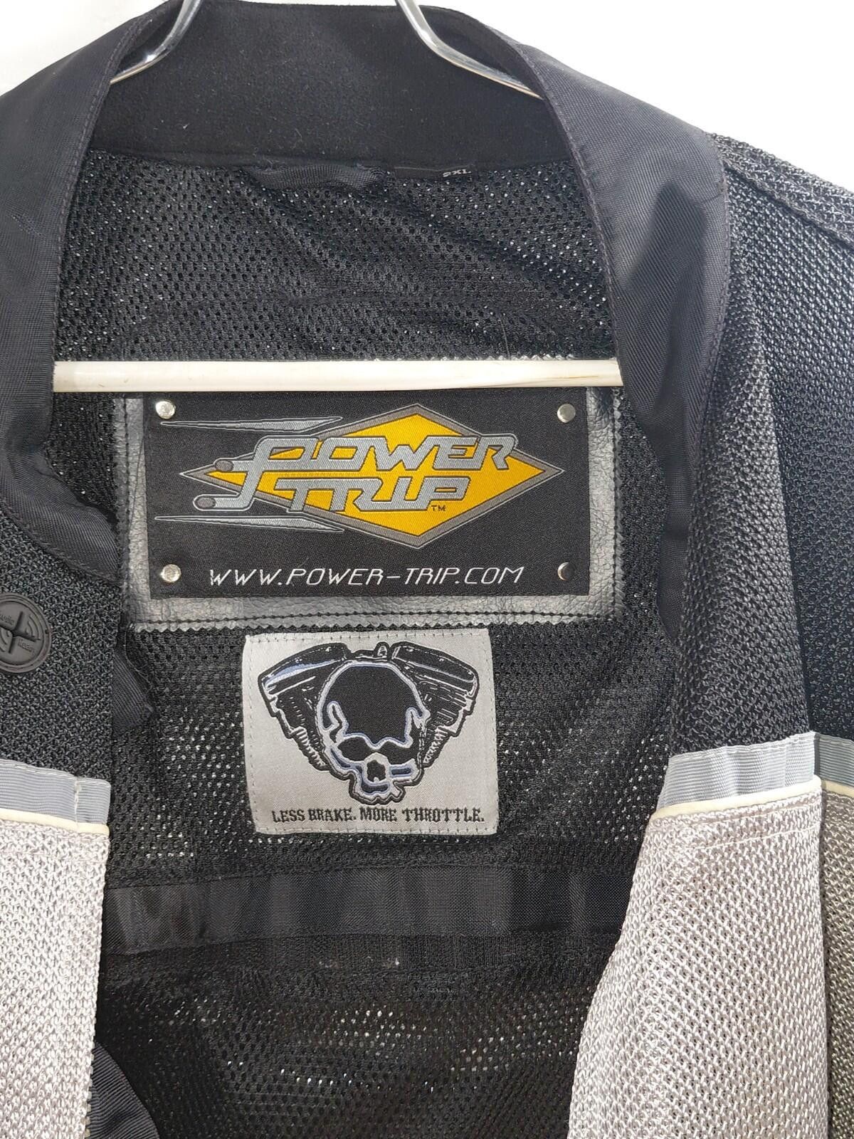 Other Power Trip Black&Grey Mesh Motorcycle Jacket Size 2XL Padded Size ONE SIZE - 3 Thumbnail