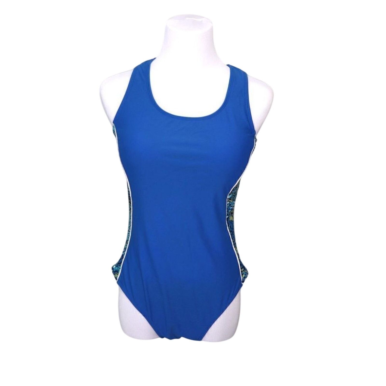 Catalina Catalina Racerback Blue 1pc Swimsuit MEDIUM Vacation Beach Size ONE SIZE - 1 Thumbnail