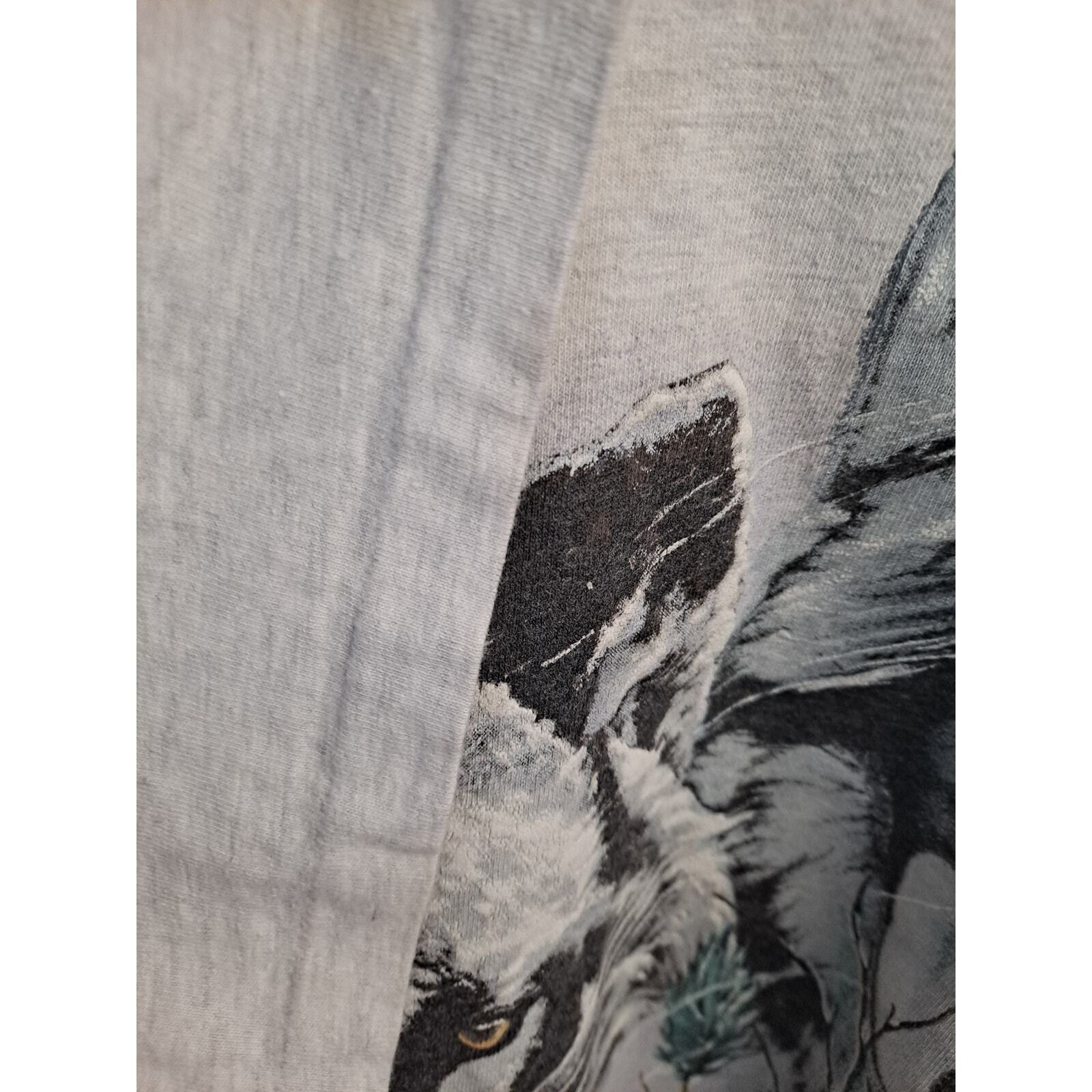 Hanes Single Stitch Hanes Men's Wolf Wolves Print Black Short Slee Size US L / EU 52-54 / 3 - 9 Thumbnail