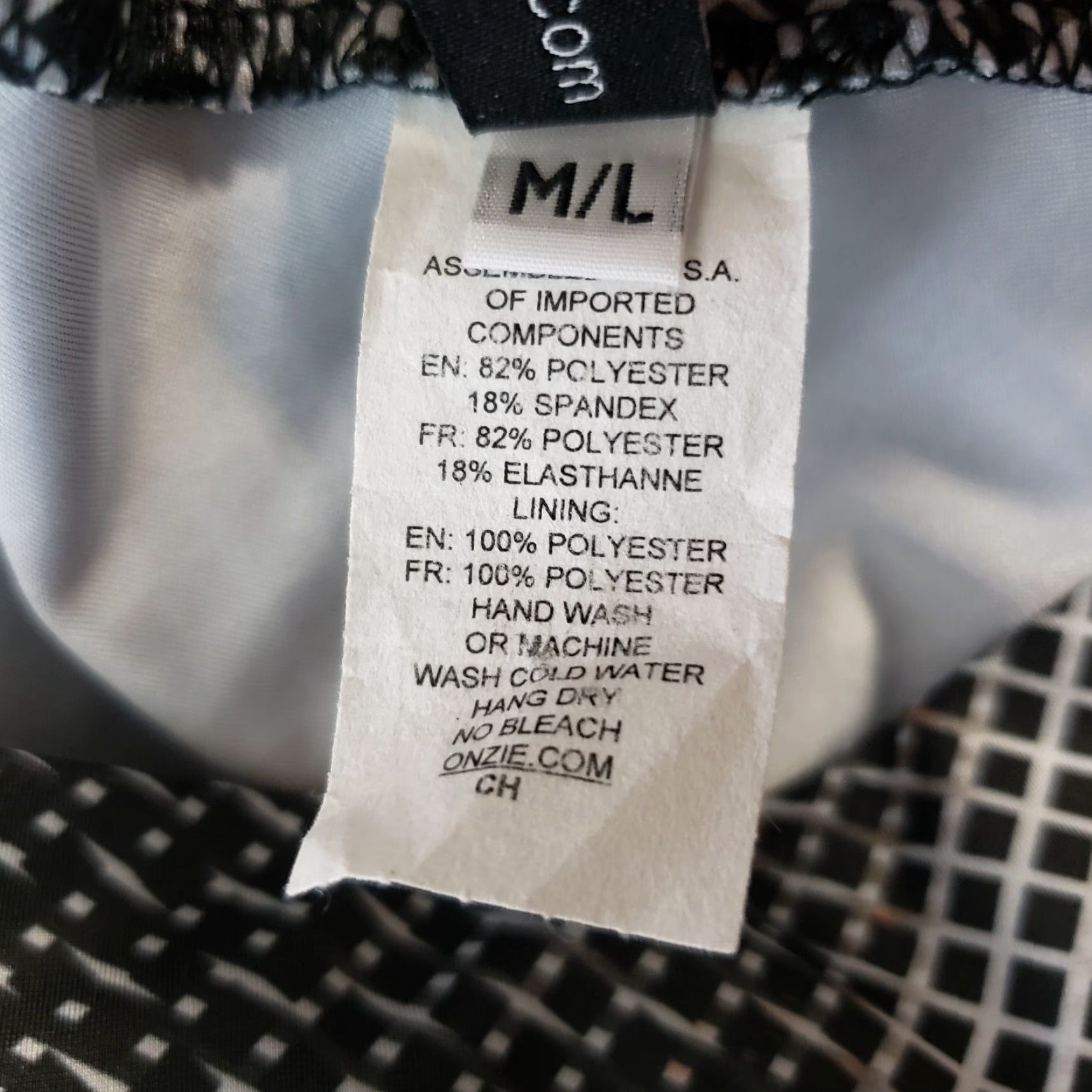 Vintage Onzie Womens Cropped Leggings Sz M/L Black Gray Mid Rise Leggings Size 36" / US 14 / IT 50 - 7 Thumbnail