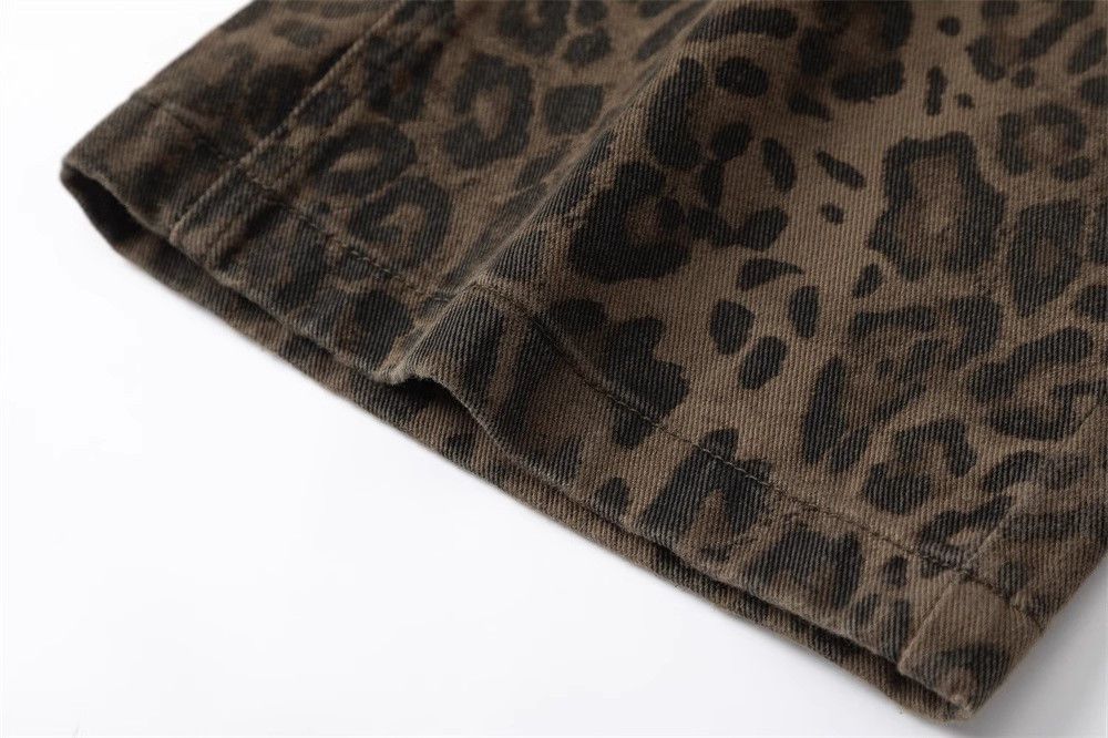 Japanese Brand × Jean Leopard Camouflage Men's Washed Distressed Straight Jeans Size US 34 / EU 50 - 5 Thumbnail