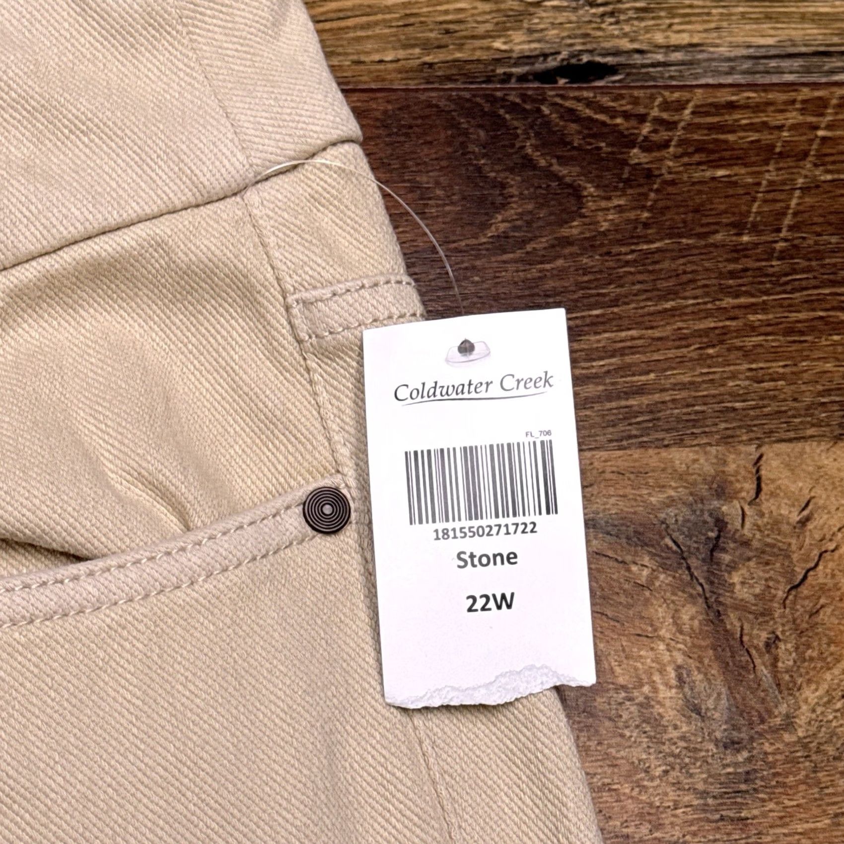 Coldwater Creek Coldwater Creek Jegging Womens 22W Stone Mod Rise Knit Denim Pull On Slim 5-Pocket Brown Cotton Spandex Womens Plus Jeans Size 40" / US 18 - 6 Thumbnail