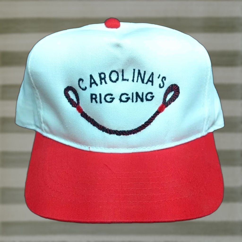 Vintage VTG 80s Carolina's Rigging White Red Snapback Hat One Size Men Cotton Foam Canvas Adjustable Trucker 80s Fisherman Vintage Size ONE SIZE - 1 Thumbnail
