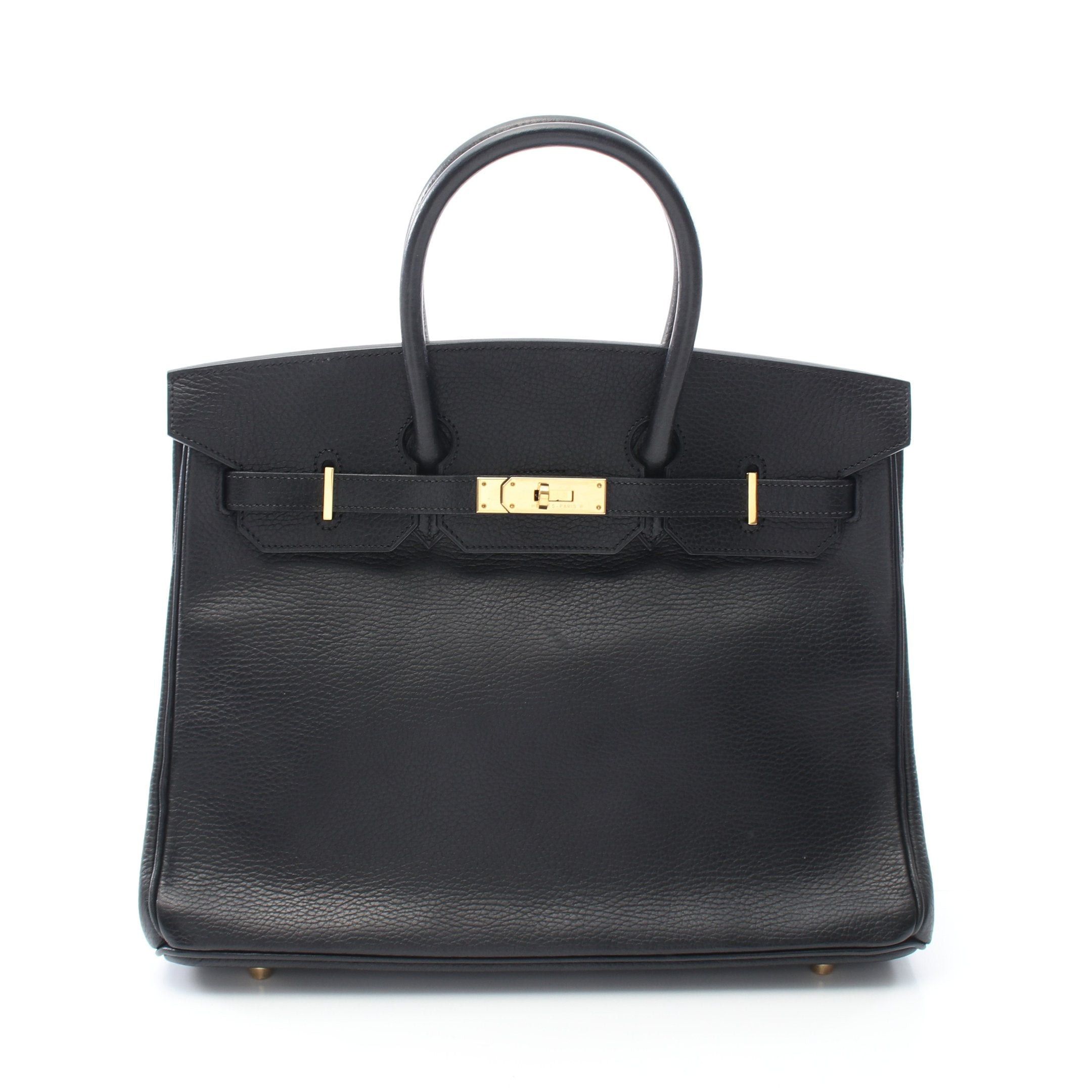 Hermes Hermes Birkin 35 Handbag Ardennes Black Gold Hardware Stamp (Manufactured Around 2002) Size ONE SIZE - 1 Thumbnail