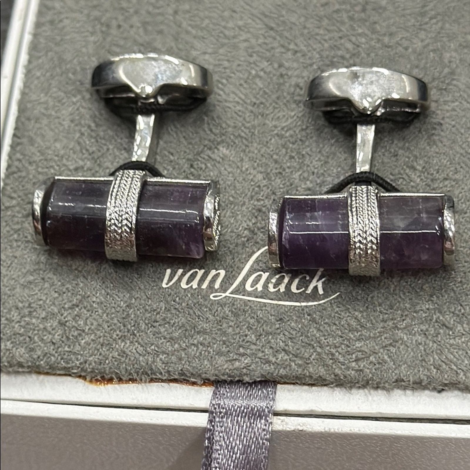 Other NWT Van laack Silver and Purple Cufflinks Size ONE SIZE - 2 Thumbnail