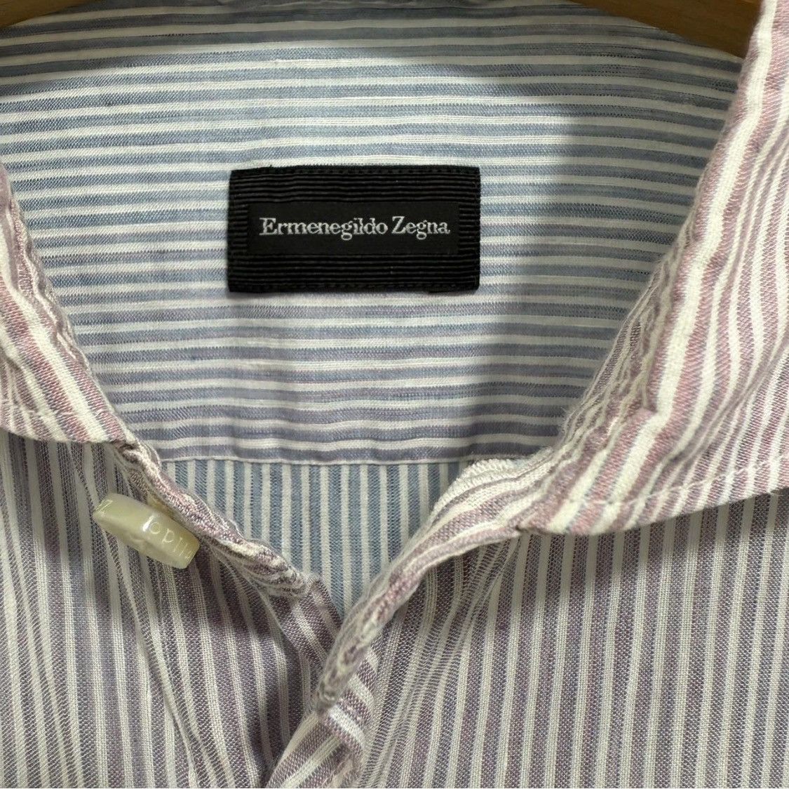 Ermenegildo Zegna Ermenegildo Zegna Linen-Cotton Striped Shirt Size US M / EU 48-50 / 2 - 4 Thumbnail
