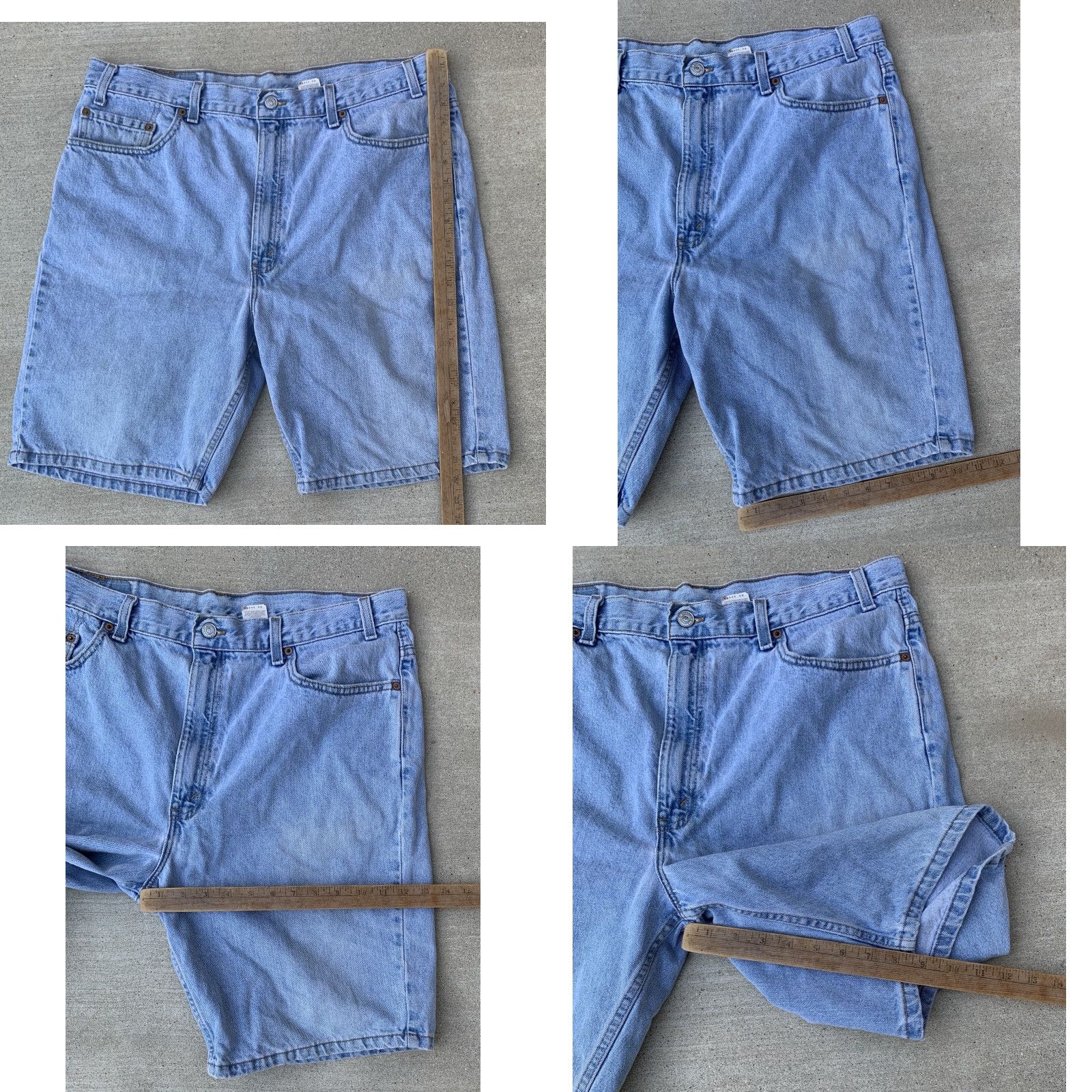 Levi's VINTAGE Levi's 505 Denim Jean Shorts Jorts 90s Made in USA Size 40 Blue Mens 90s Denim, 5-Pocket, Zip, Flat Front, High Rise, Inseam 9.5" Size US 40 / EU 56 - 11 Thumbnail