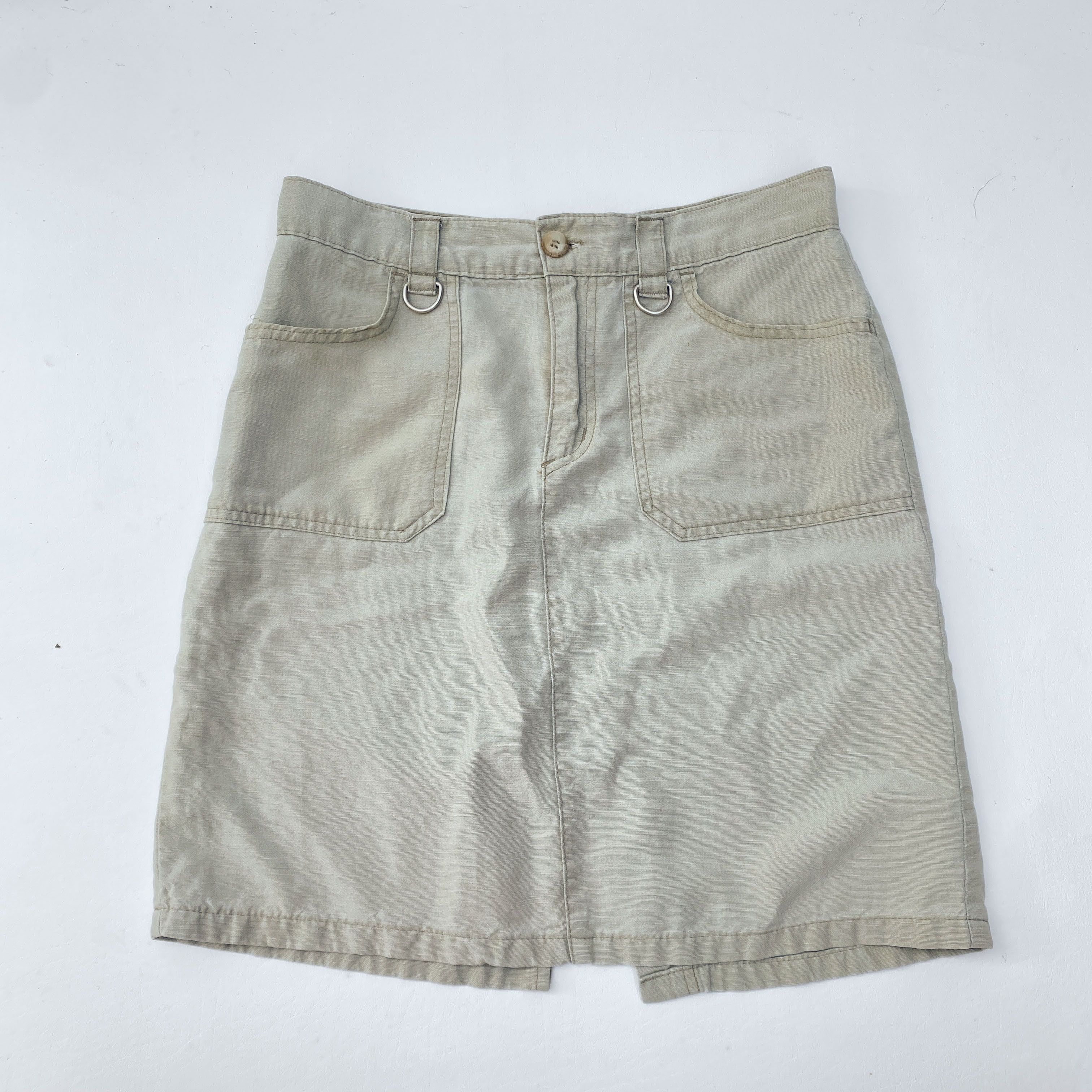 Vintage Khaki Green Utility Skirt - ANGELS Size 28" / US 6 / IT 42 - 4 Thumbnail