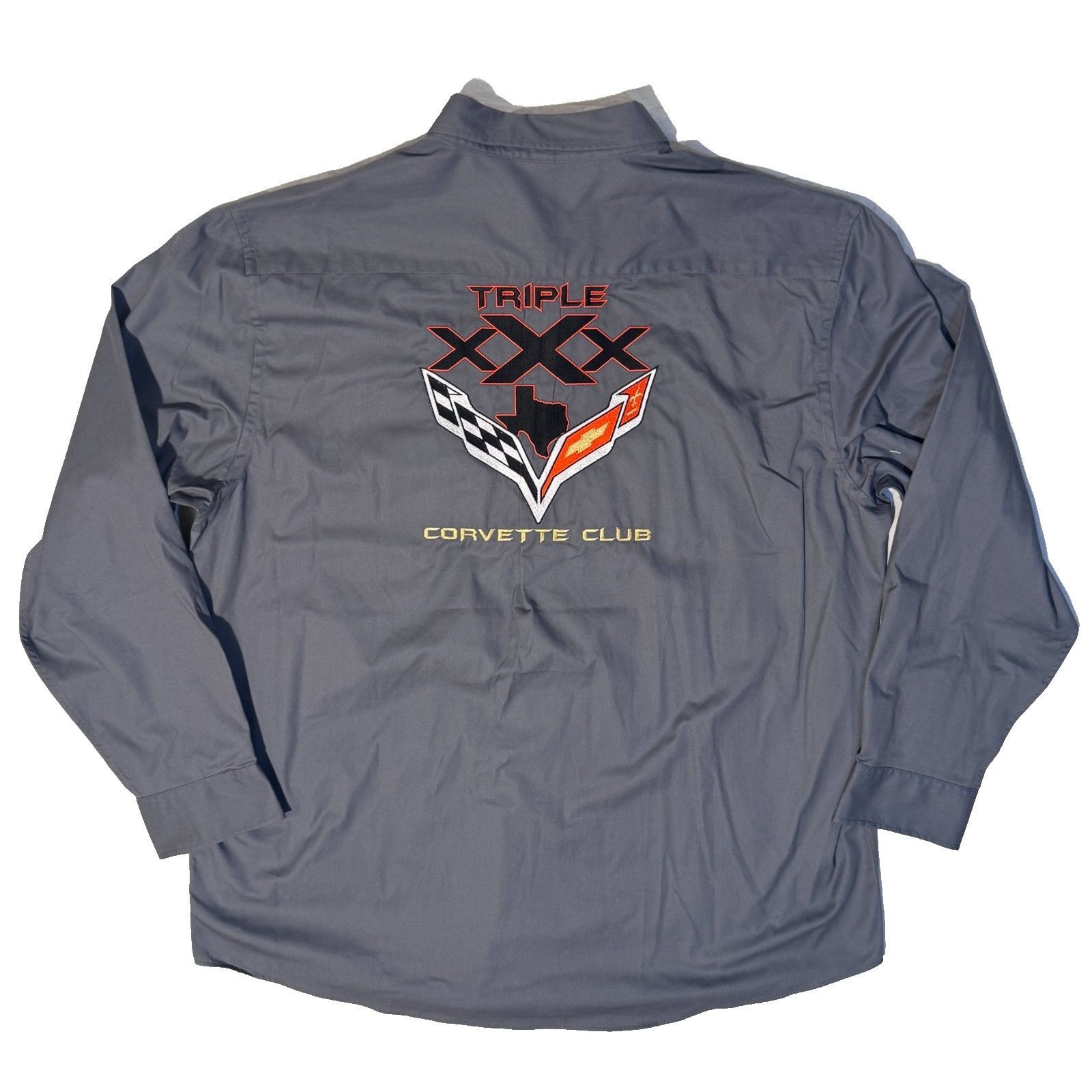 Port Authority Triple X Corvette Club Gray Stitched Logo Shirt - 2XL Long S Size US XXL / EU 58 / 5 - 1 Thumbnail