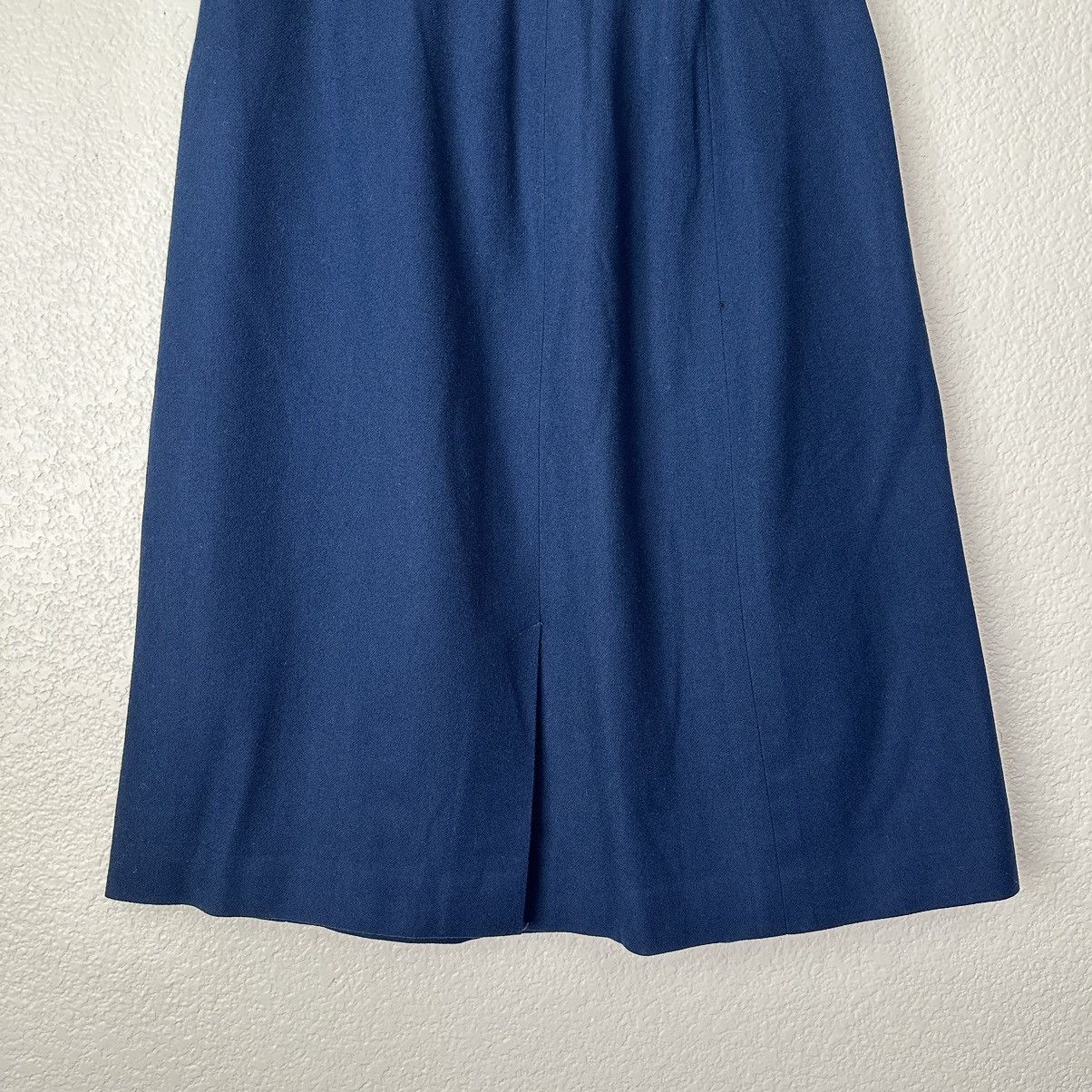 Pendleton Young Pendleton 100% Virgin Wool Girls Navy Blue Midi Skirt Size 27" / US 4 / IT 40 - 3 Thumbnail