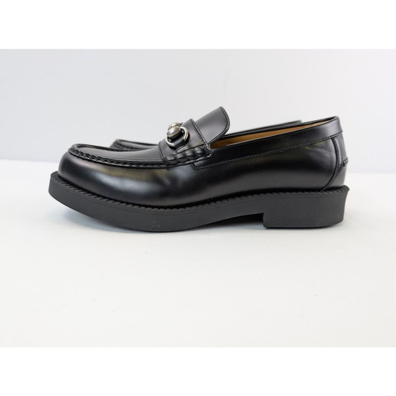 Gucci o1rshd1 Leather Taemin Moccasin Horsebit Loafer Boots Nero Size US 11 / EU 44 - 10 Thumbnail