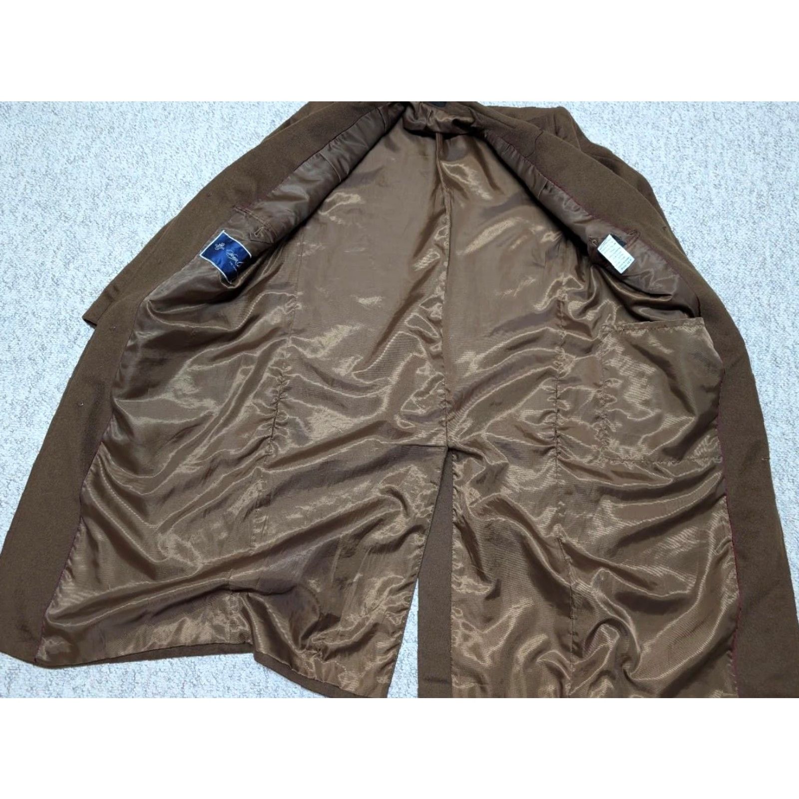 Sean John VINTAGE Sean John Overcoat Coat Mens 42R Brown Flannel Wool Long 1990s 90s Size US XS / EU 42 / 0 - 5 Thumbnail