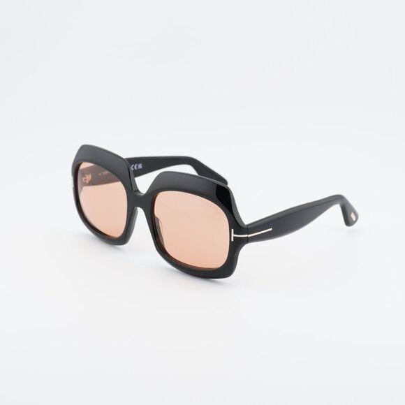 Tom Ford Tom Ford Ren FT1155 05E Sunglasses Black Square Frame Size ONE SIZE - 1 Thumbnail