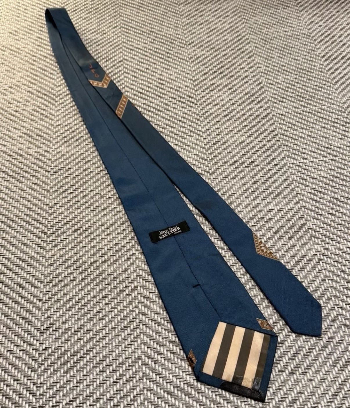 Jean Paul Gaultier Jean Paul Gaultier Blue Base Monogram Corner Tie K23 Size ONE SIZE - 6 Thumbnail
