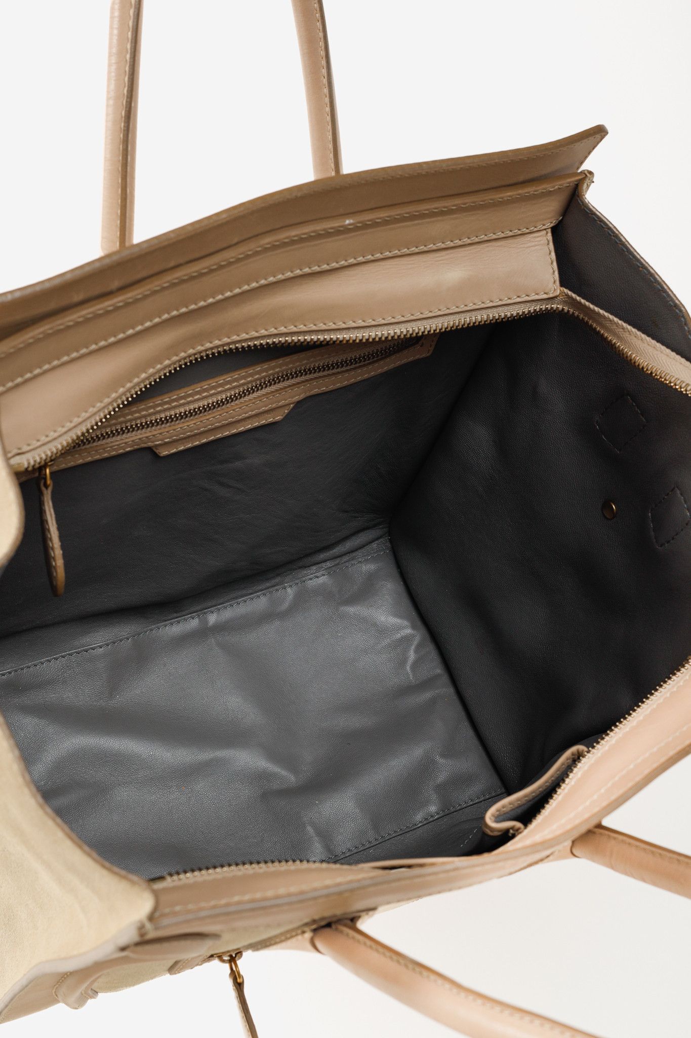Celine Celine Mini Luggage Beige Top Handle Leather & Suede Bag Size ONE SIZE - 12 Thumbnail