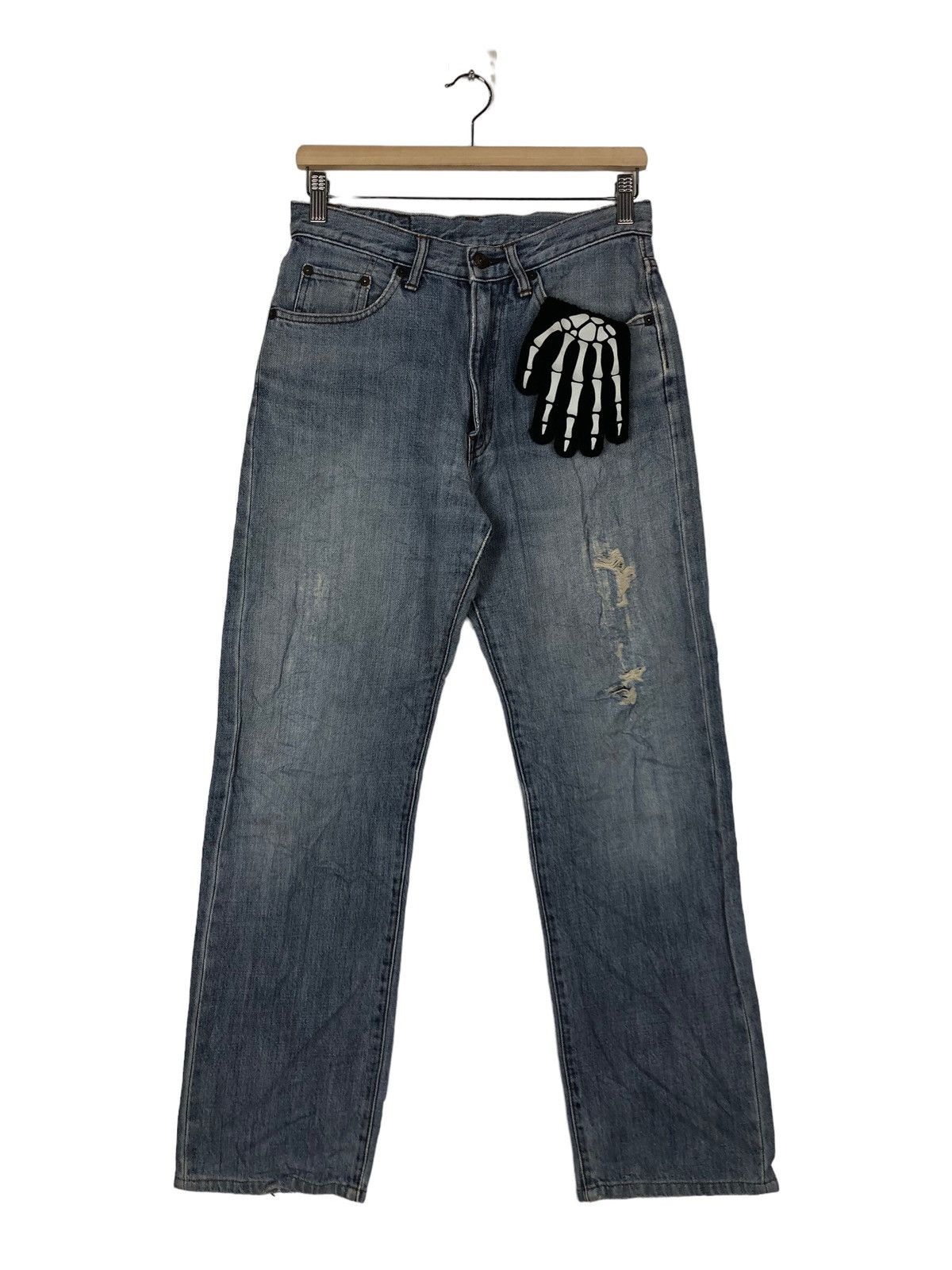 Japanese Brand 🔥90’s Distressed Denim Jeans Gold Rush Japan Made Size US 30 / EU 46 - 1 Thumbnail