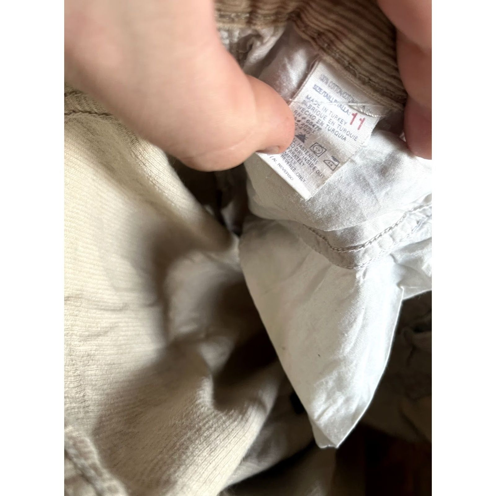Tommy Hilfiger Tommy Jeans Corduroy Jeans Womens Size 11 Mid Rise Straight Leg 100% Cotton Beige Girls Women Tommy Hilfiger Jeans Size 32" / US 10 / IT 46 - 7 Thumbnail