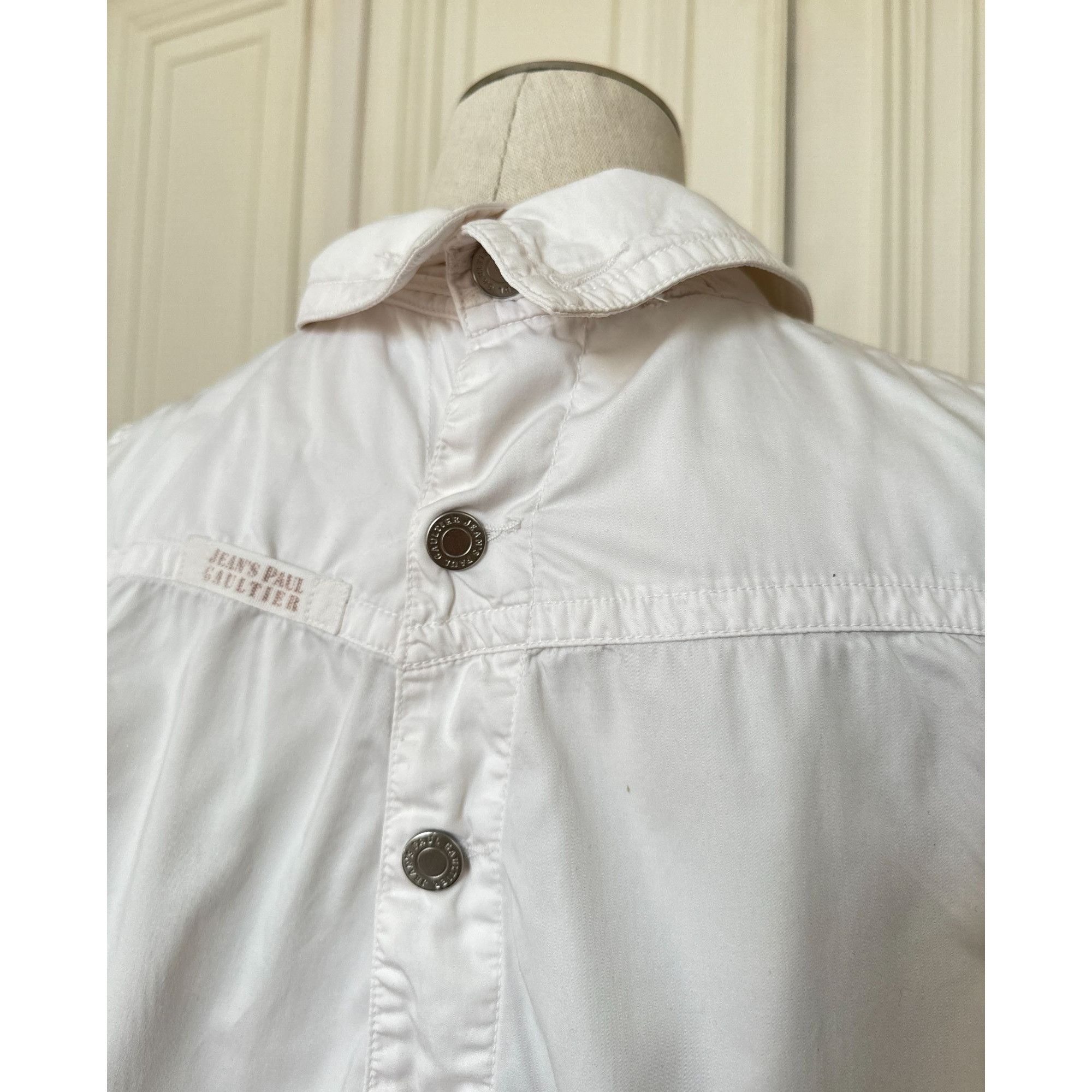 Jean Paul Gaultier White Cotton Cropped Jacket Size M / US 6-8 / IT 42-44 - 6 Thumbnail