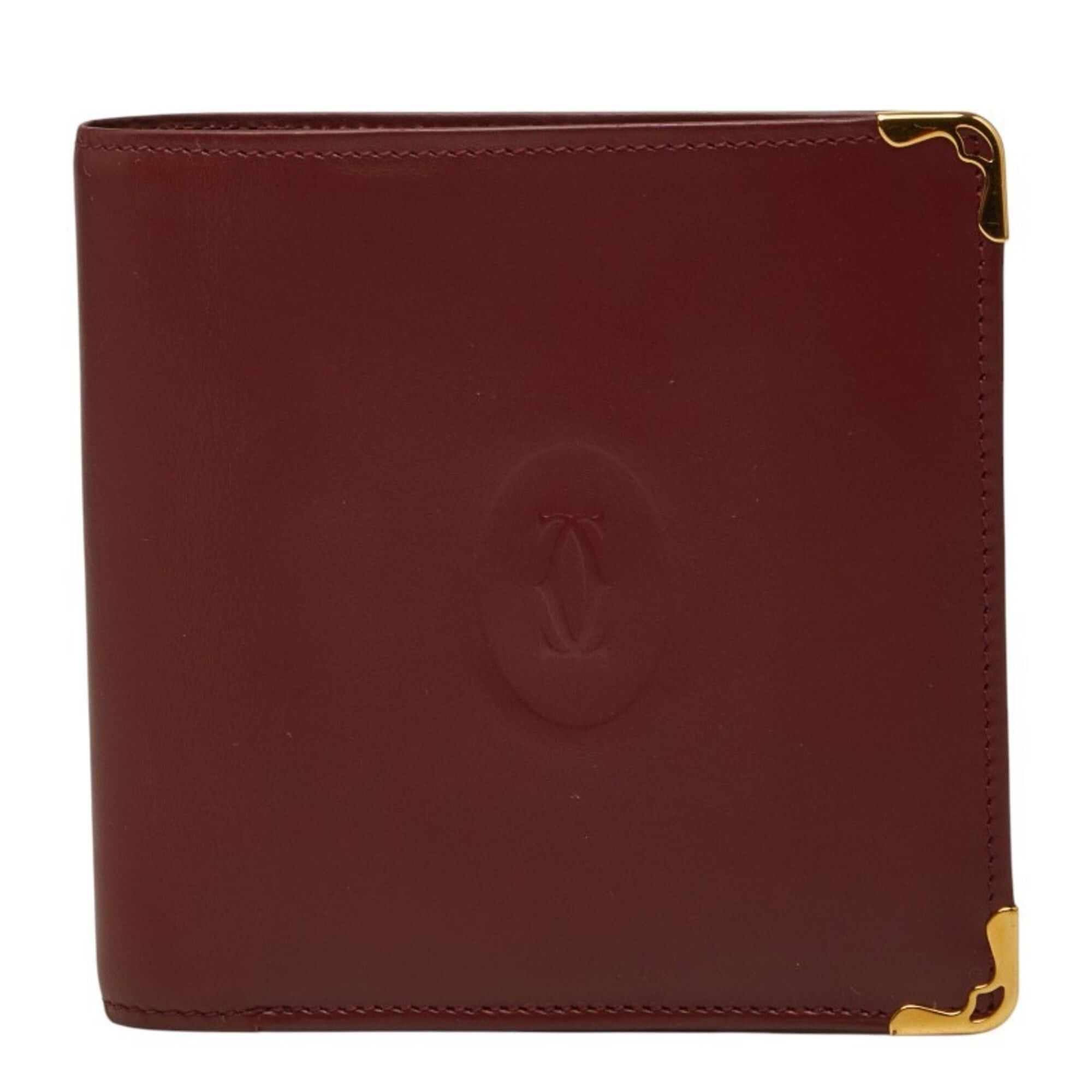 Cartier Cartier Must Line Bi-fold Wallet, Wine Red/Bordeaux Leather, Women's. Size ONE SIZE - 1 Thumbnail