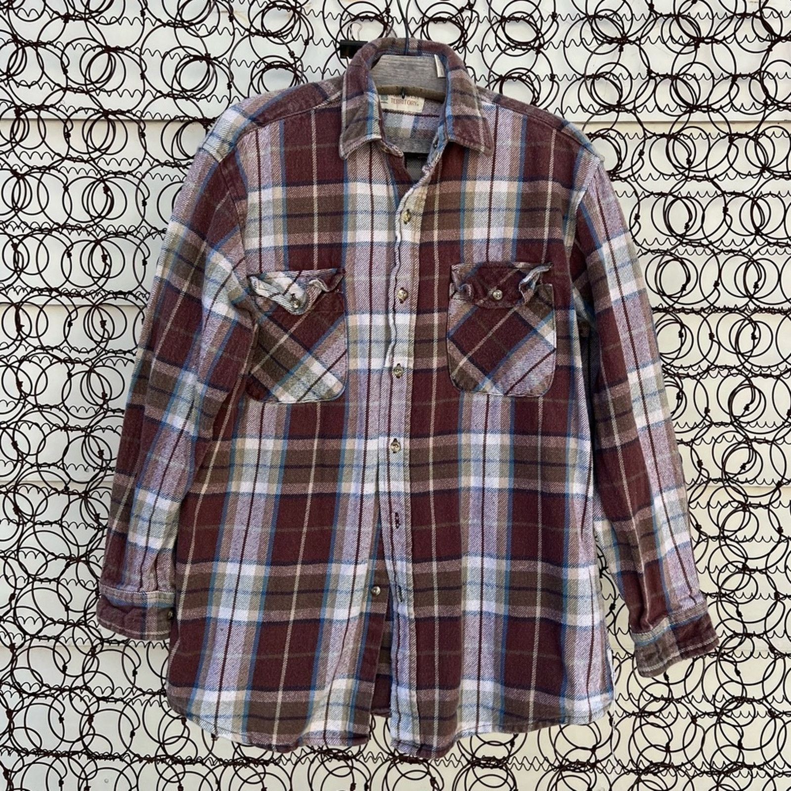 Vintage Northwest Territory Brown Plaid Flannel Shirt Shacket Button Size M / US 6-8 / IT 42-44 - 1 Thumbnail
