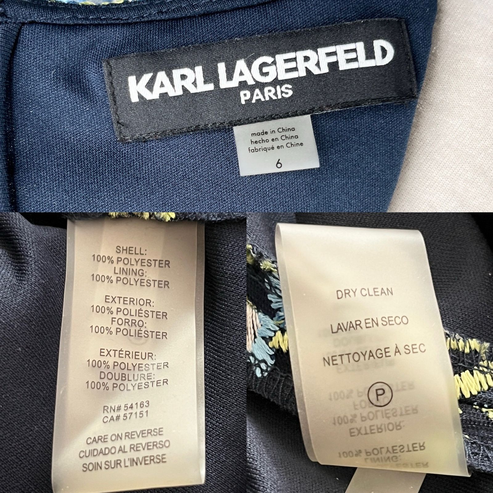 Karl Lagerfeld Karl Lagerfeld Paris Floral Midi Dress Navy Blue 6 Size M / US 6-8 / IT 42-44 - 6 Thumbnail