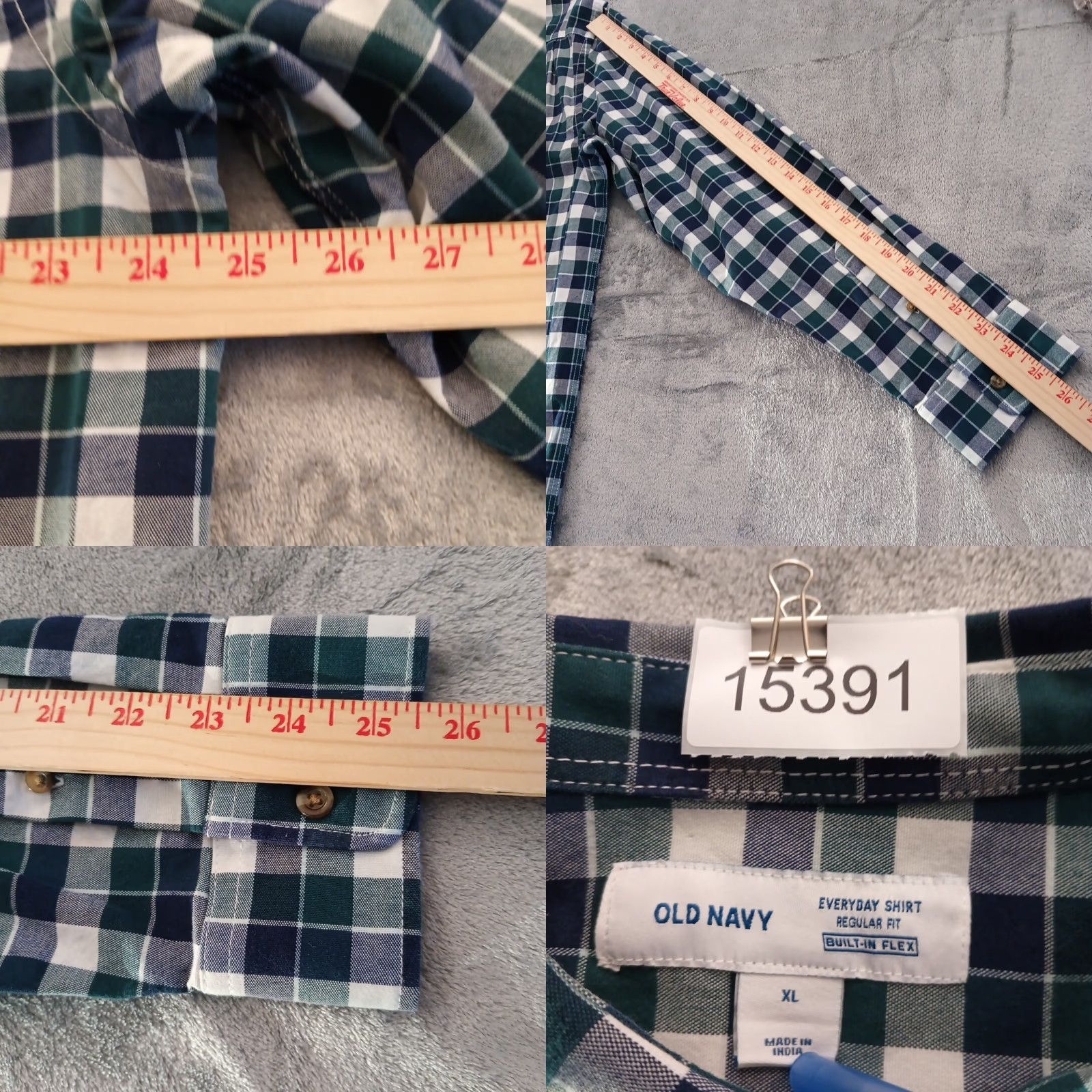 Old Navy Old Navy Shirt Mens XL Green Long Sleeve Button Down Cotton Blend Size US XL / EU 56 / 4 - 8 Thumbnail