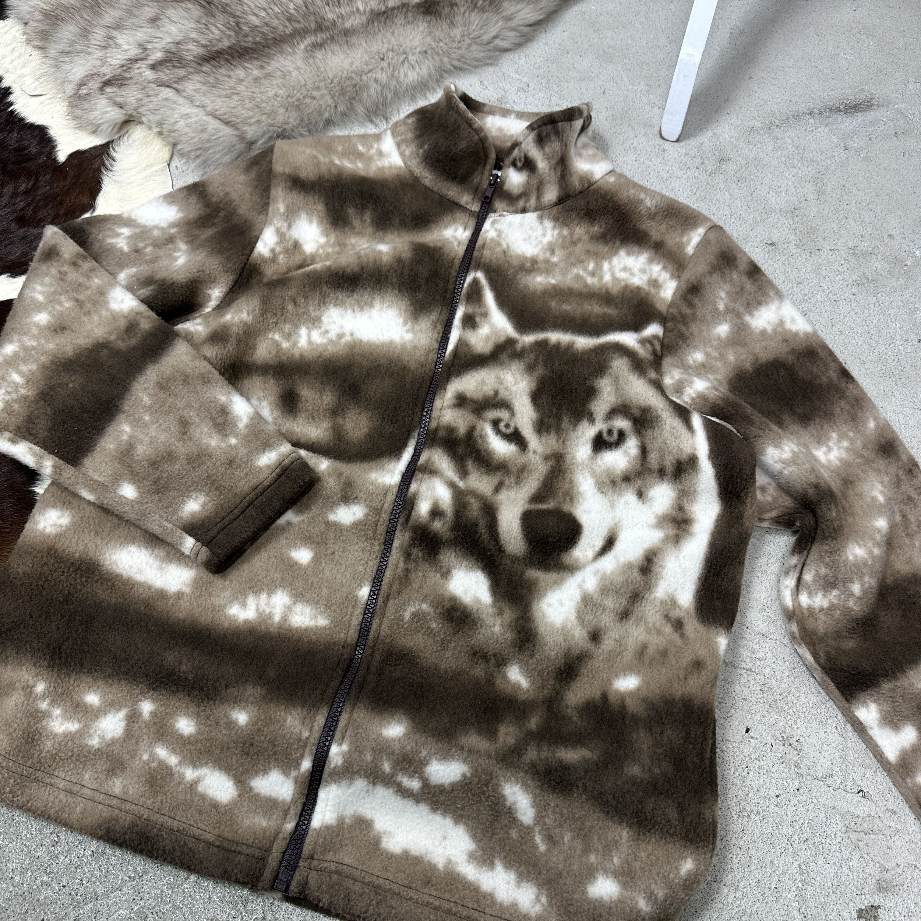 Vintage Vintage Outdoor Wolves Fullprint Fleece Sweatshirt Y2K Size US L / EU 52-54 / 3 - 2 Thumbnail