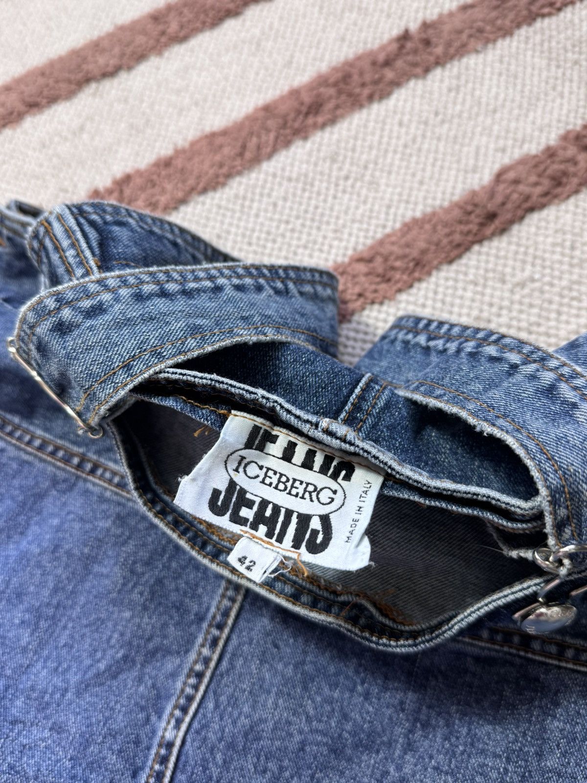 Iceberg VINTAGE ICEBERG 2000s DENIM MINI OVERALLS DRESS Size M / US 6-8 / IT 42-44 - 3 Thumbnail
