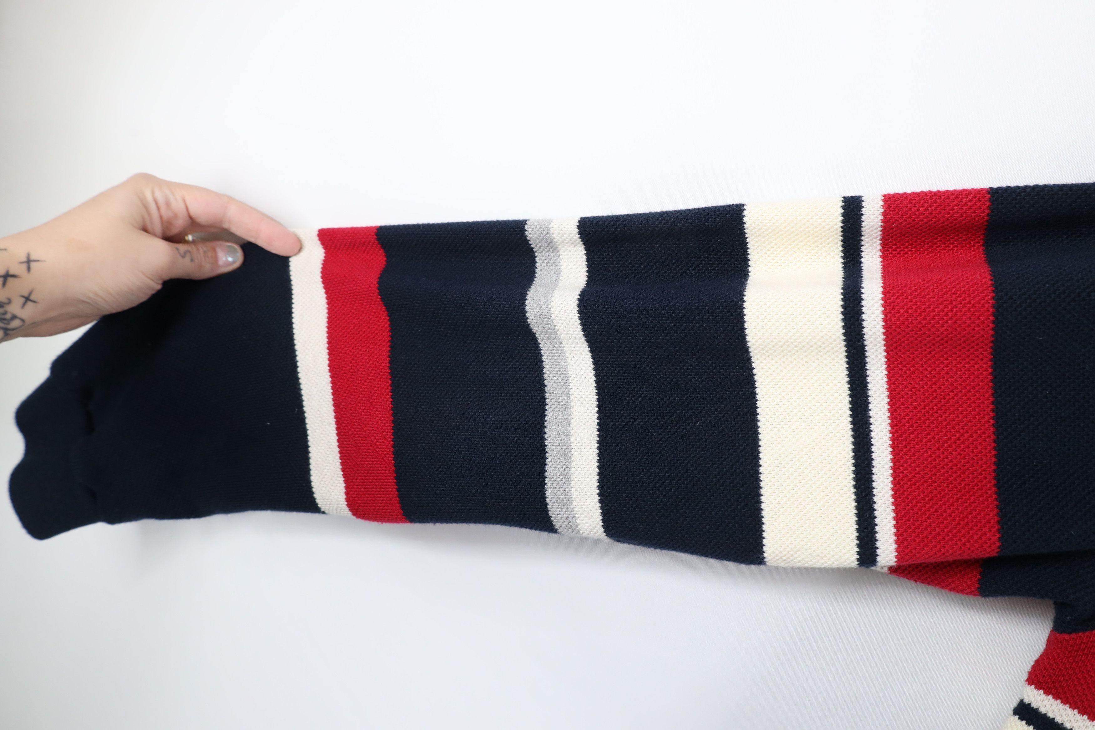 Nautica × Vintage Vintage 90s Nautica Thermal Waffle Knit Long Sleeve Polo Size US L / EU 52-54 / 3 - 8 Thumbnail