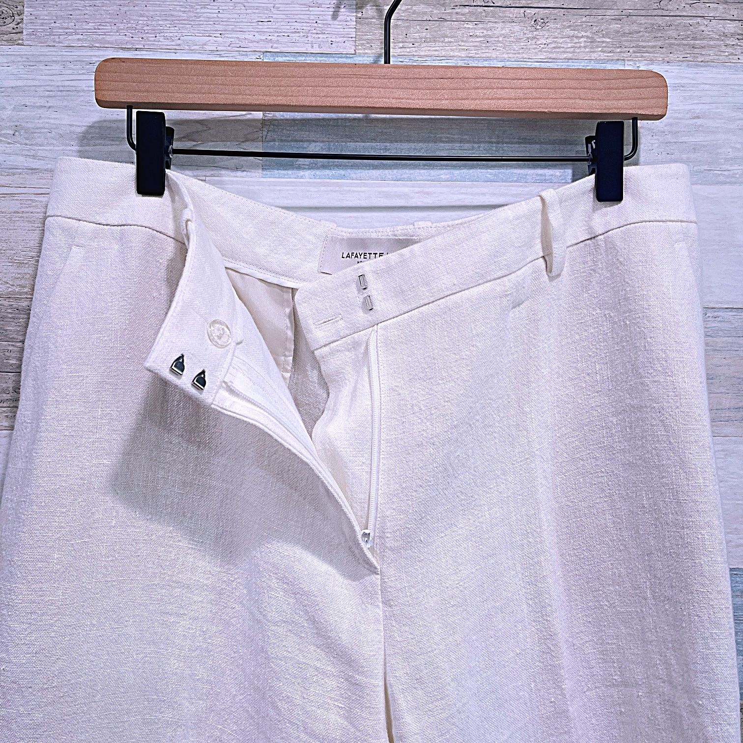 Lafayette 148 LAFAYETTE 148 100% Linen Gates Pants Ivory Womens US 12 Size 34" / US 12 / IT 48 - 3 Thumbnail