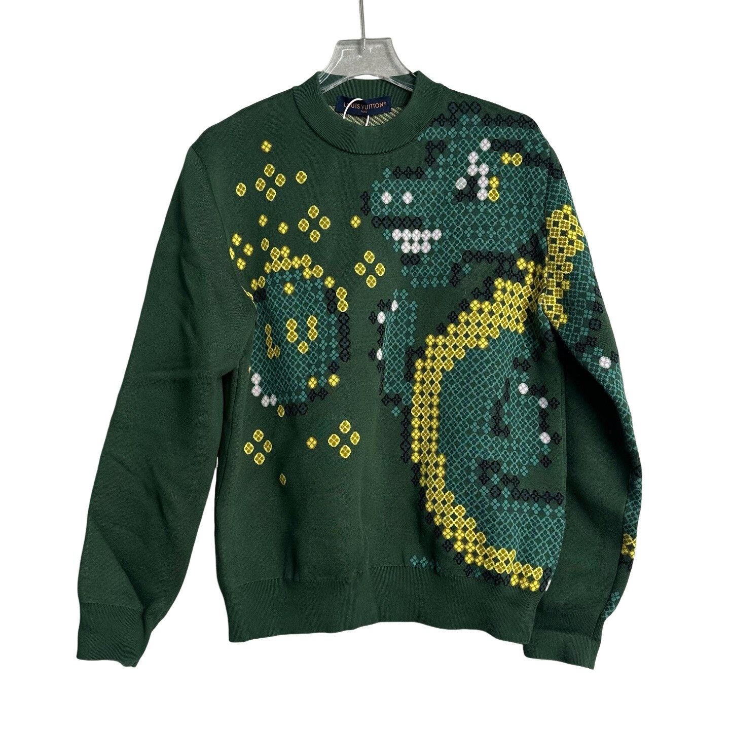 Louis Vuitton Louis Vuitton Green Pixel Dinosaur Sweater Size M Size US M / EU 48-50 / 2 - 1 Thumbnail