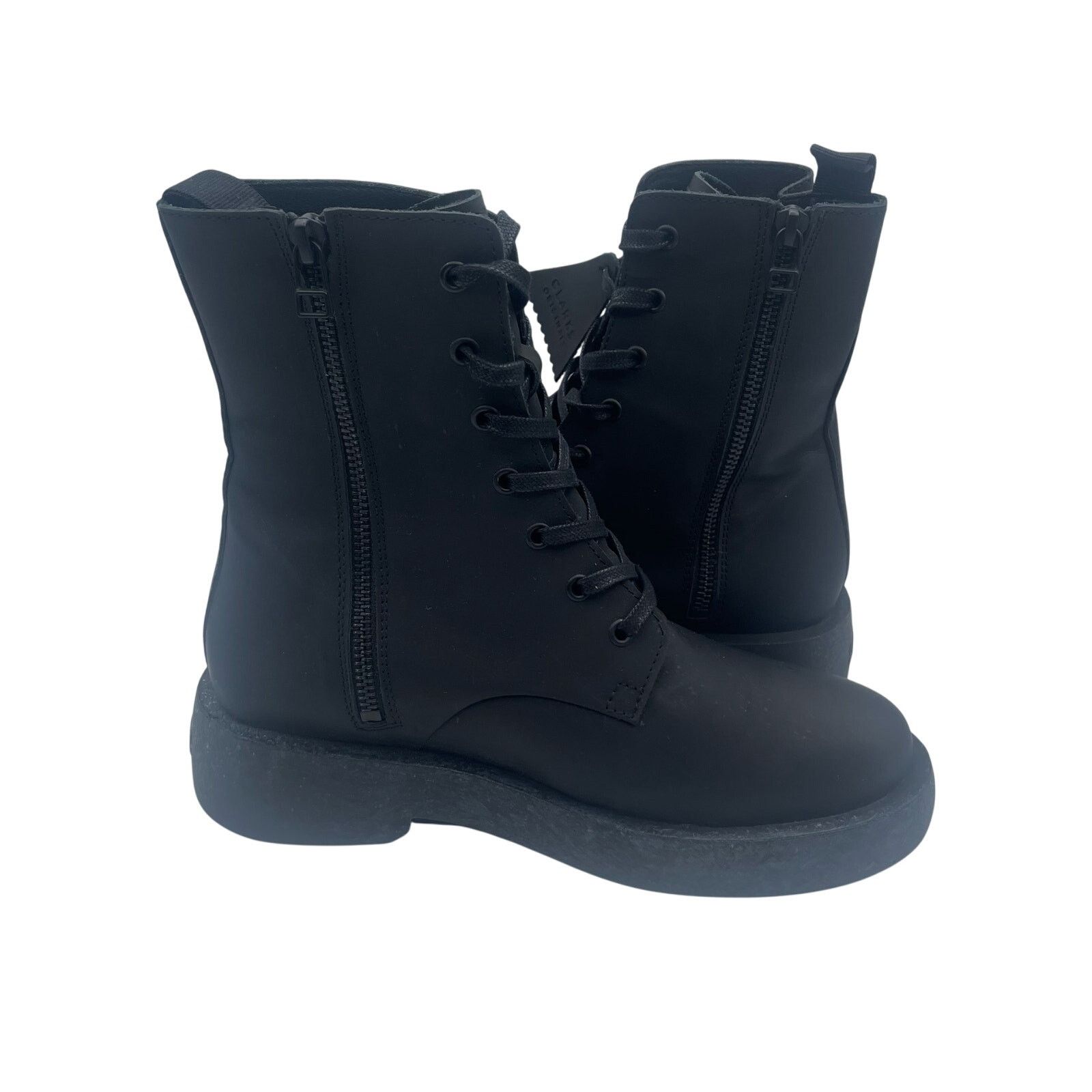 Clarks Clarks Portugal Black Leather Lace Up Tall Boots Womens 7.5 Size US 7.5 / IT 37.5 - 6 Thumbnail