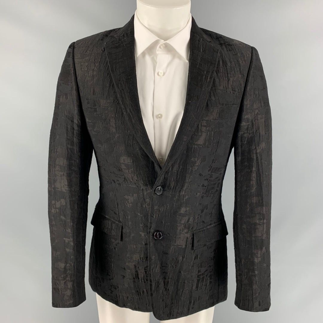 Versace Versace Collection Black Jacquard Sport Coat jacket blazer Size US L / EU 52-54 / 3 - 1 Thumbnail