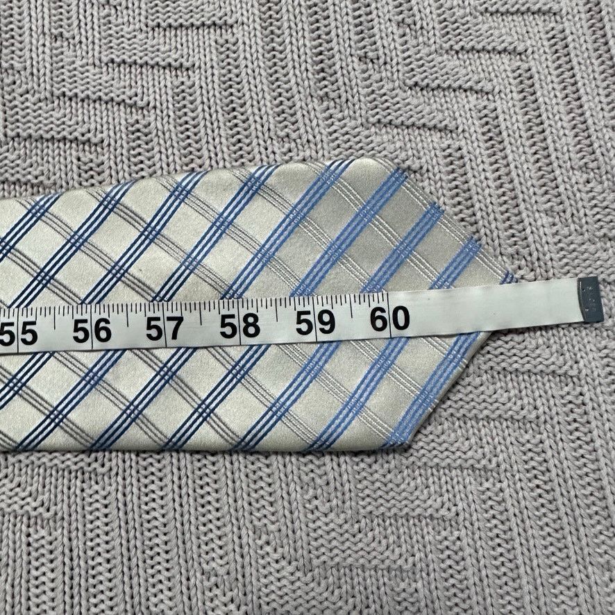 Bugatti Bugatti blue and white plaid silk tie Size ONE SIZE - 4 Thumbnail